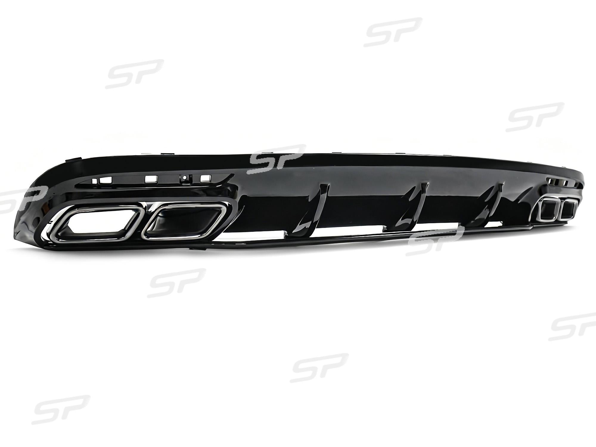 S63 Look Heckdiffusor Auspuff Schwarz für Mercedes C217 A217 AMG Line MOPF 17-20