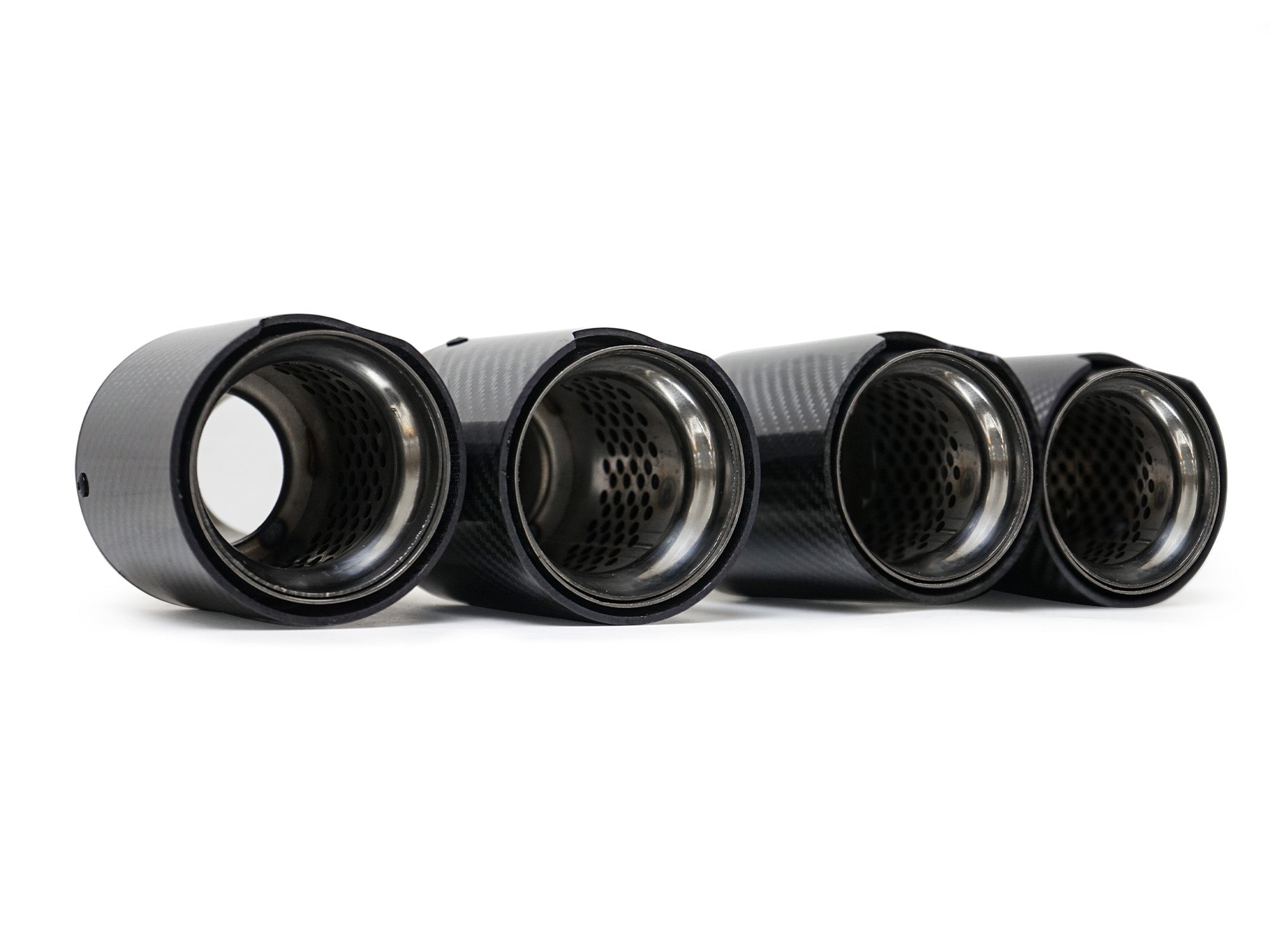Carbon Chrom Doppel Endrohre Auspuffblenden Auspuff 4 Rohr Duplex für 5er F10 F11 535i 535d