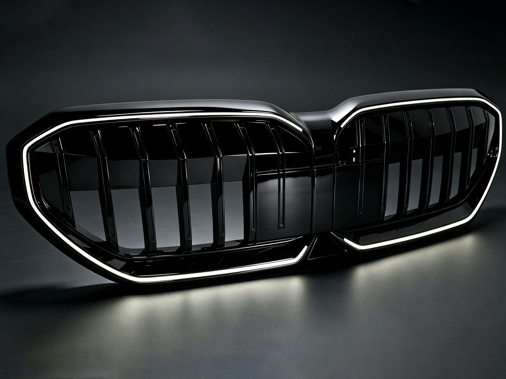 LED Kühlergrill Niere Frontgrill Grill Schwarz für BMW 5er G60 G61 i5 2023-2026