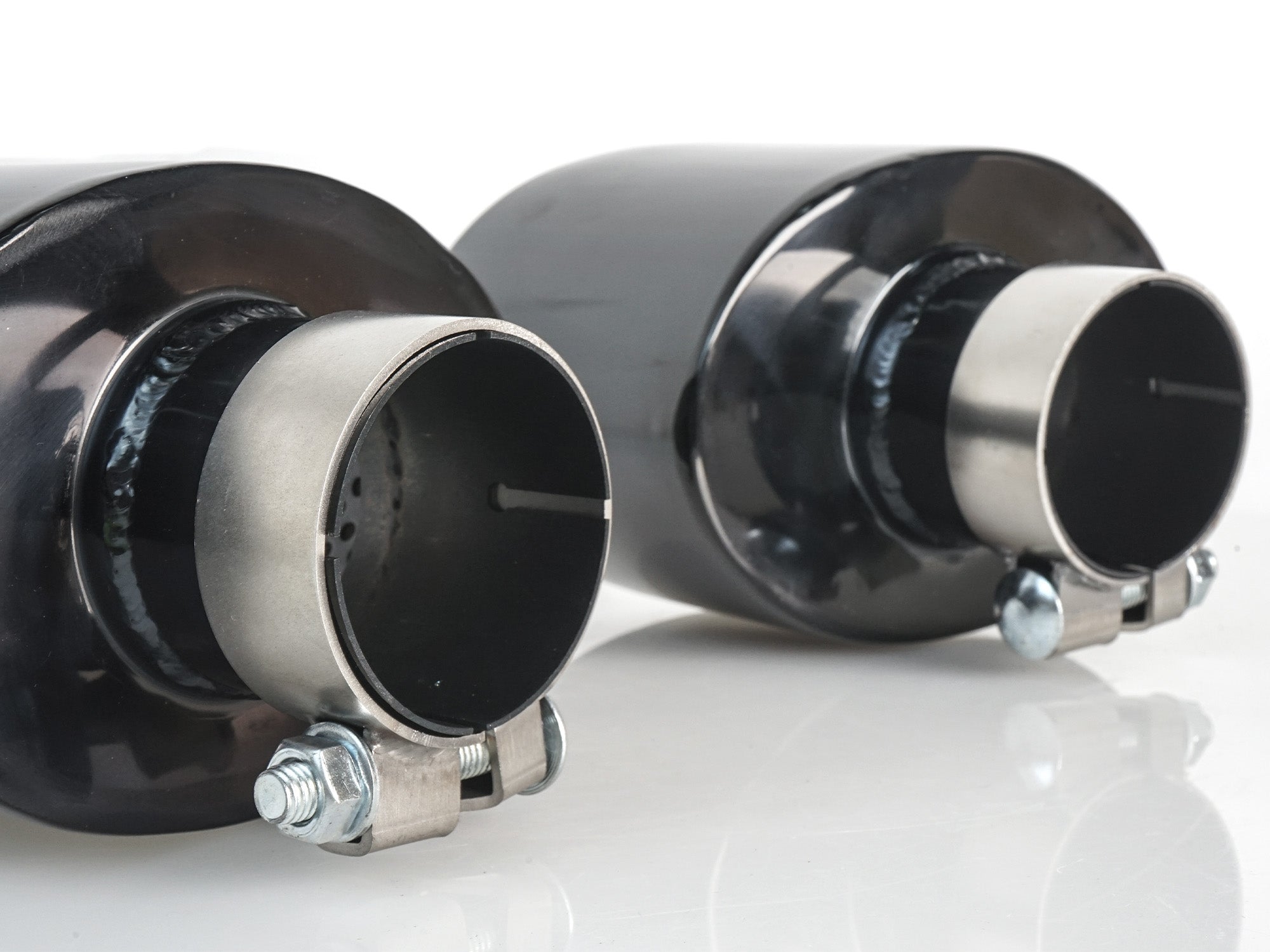 NEU Glänzend Schwarz Endrohr Auspuffblenden Blende für AUDI RS Stoßstange et268