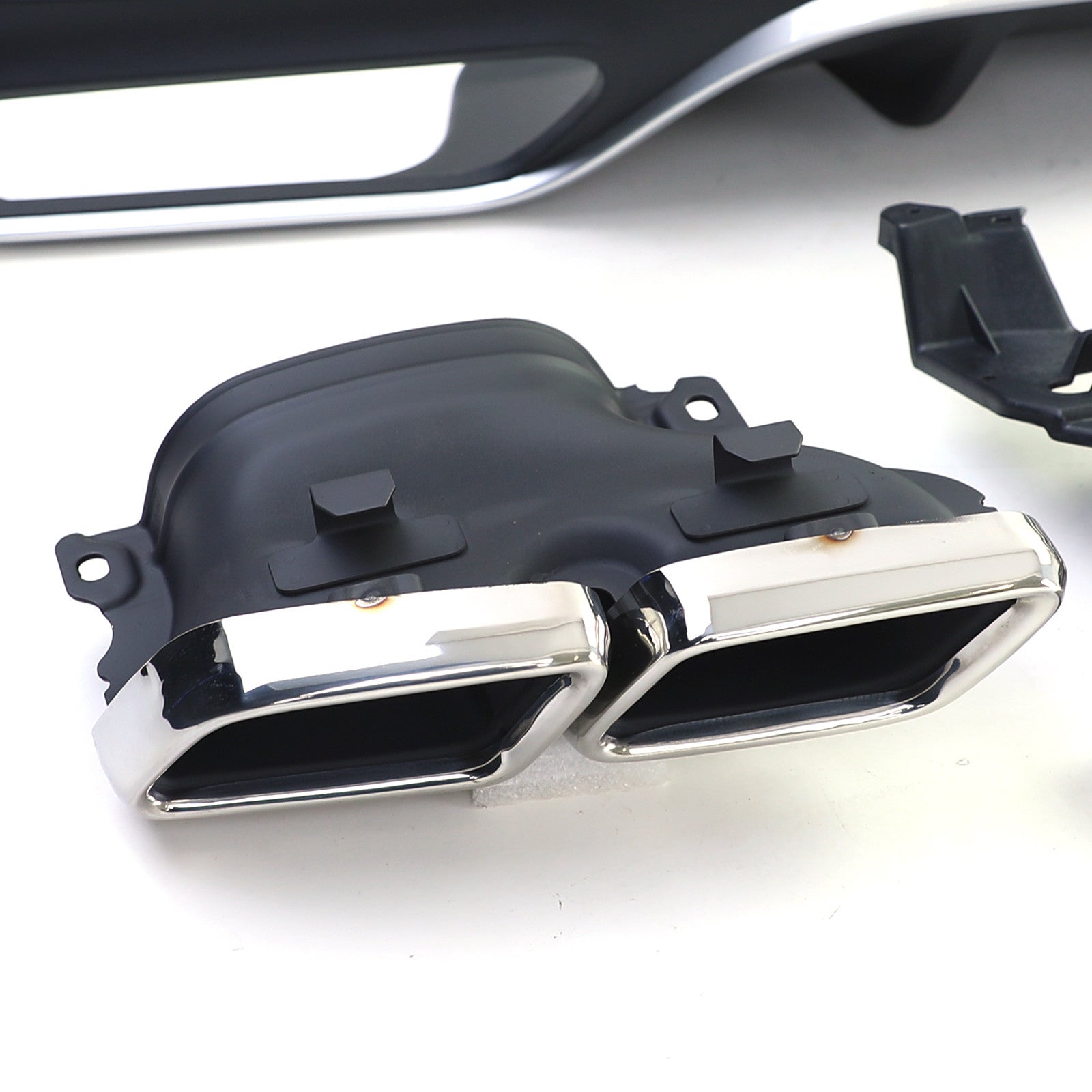 Für Mercedes GLS X166 2015-2019 Stoßstange Heckdiffusor + 4 Rohr Endrohre Chrom