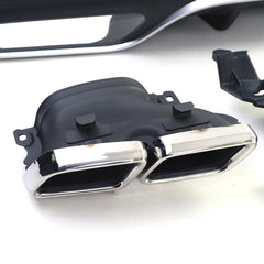 Für Mercedes GLS X166 2015-2019 Stoßstange Heckdiffusor + 4 Rohr Endrohre Chrom