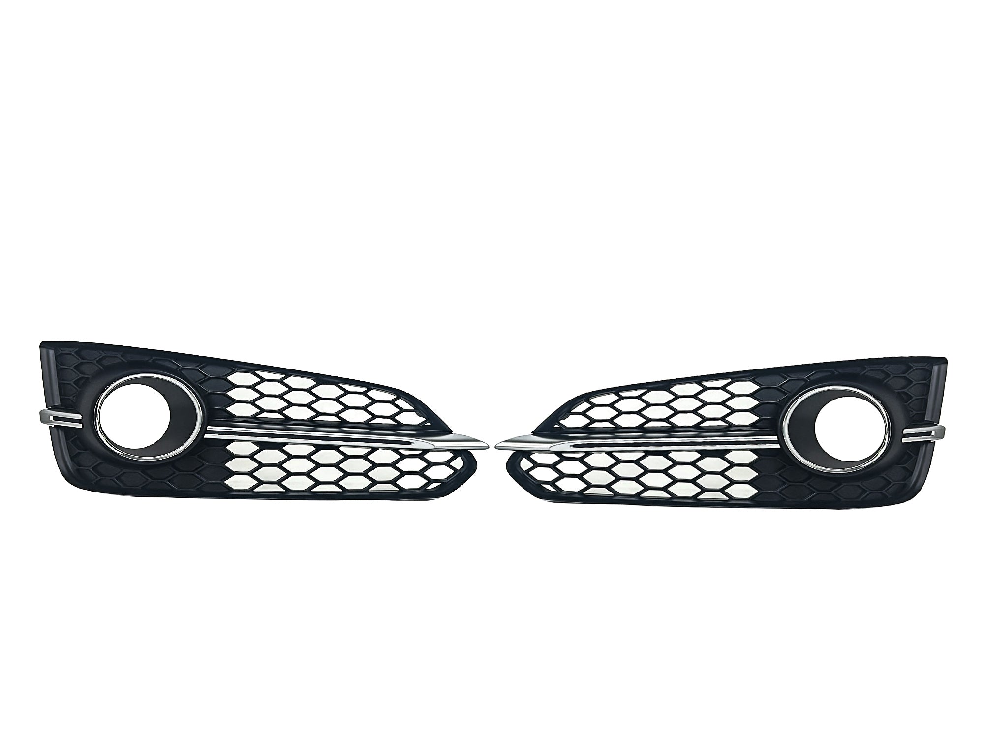 Lüftungsgitter Blenden Grill Gitter Schwarz Chrom für Audi A8 S8 D4 4H S-Line 13-17 MOPF mit ACC