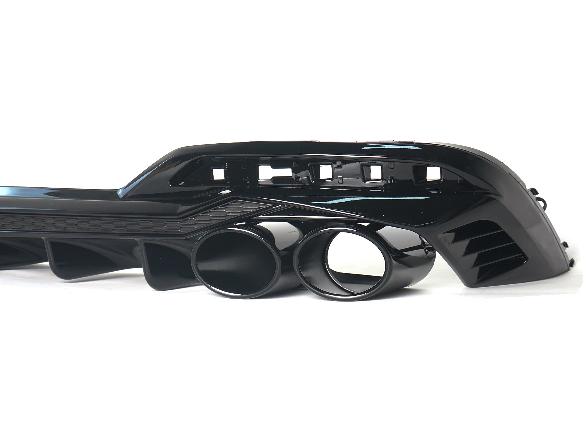 Heckdiffusor Diffusor Auspuffblenden Schwarz für Audi A4 B9 Serienstoßstange 20+