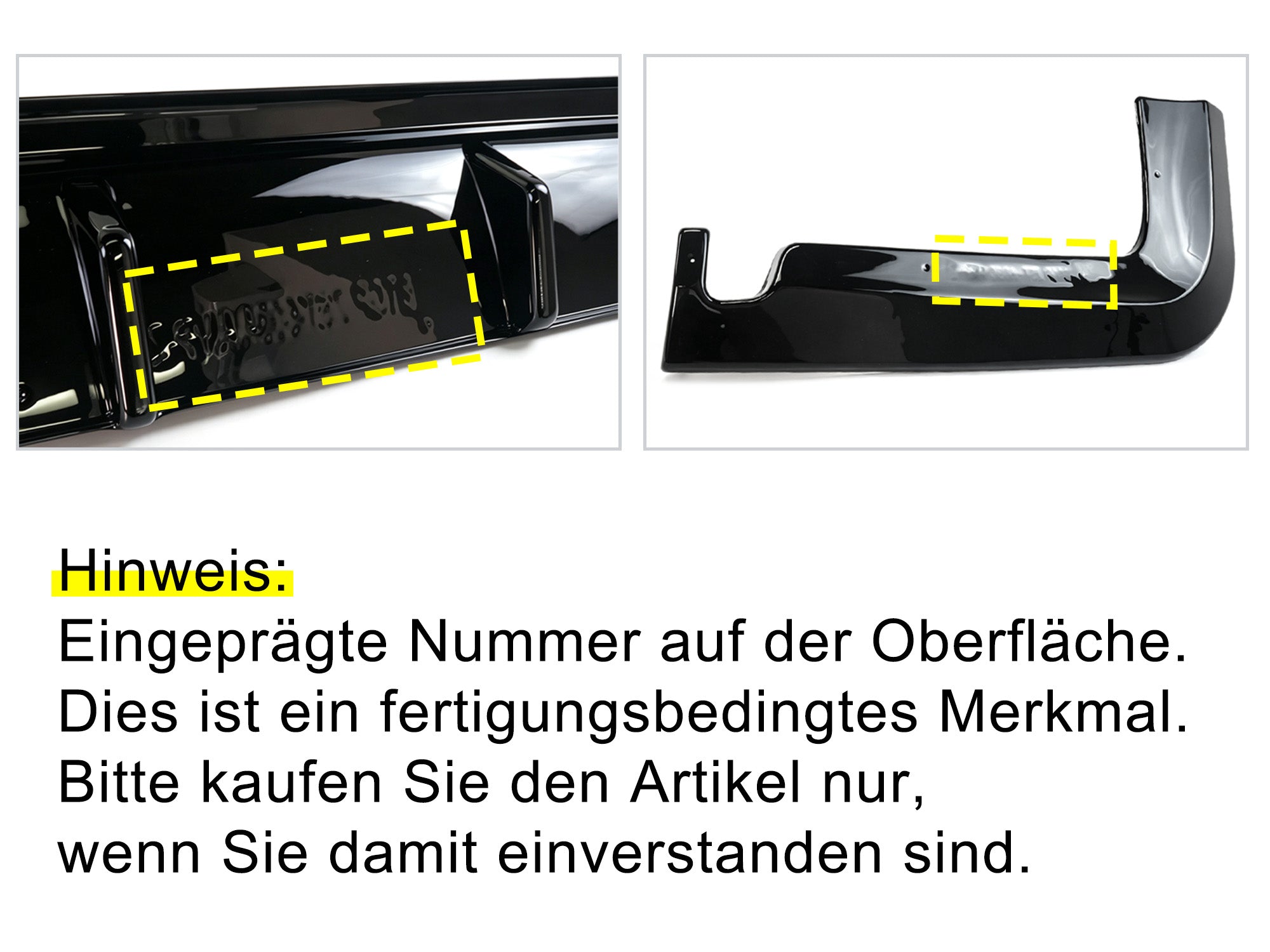Heckdiffusor Diffusor Schwarz Glanz für Mercedes Benz Vito W447 14-19 OHNE ABE