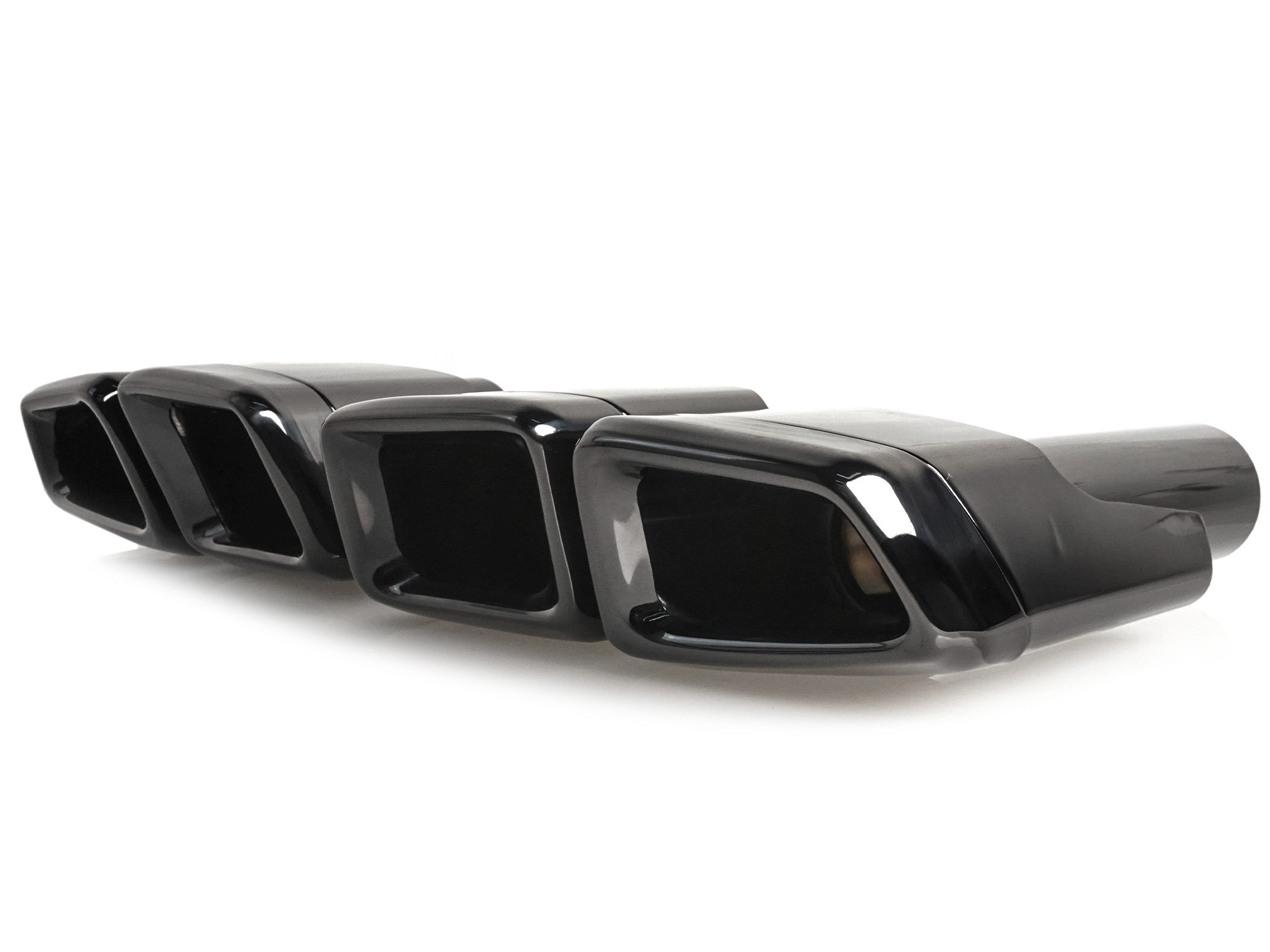 Auspuffblenden Endrohre H Eckig Schwarz für Mercedes CLS C219 C218 W221 S63 AMG et92