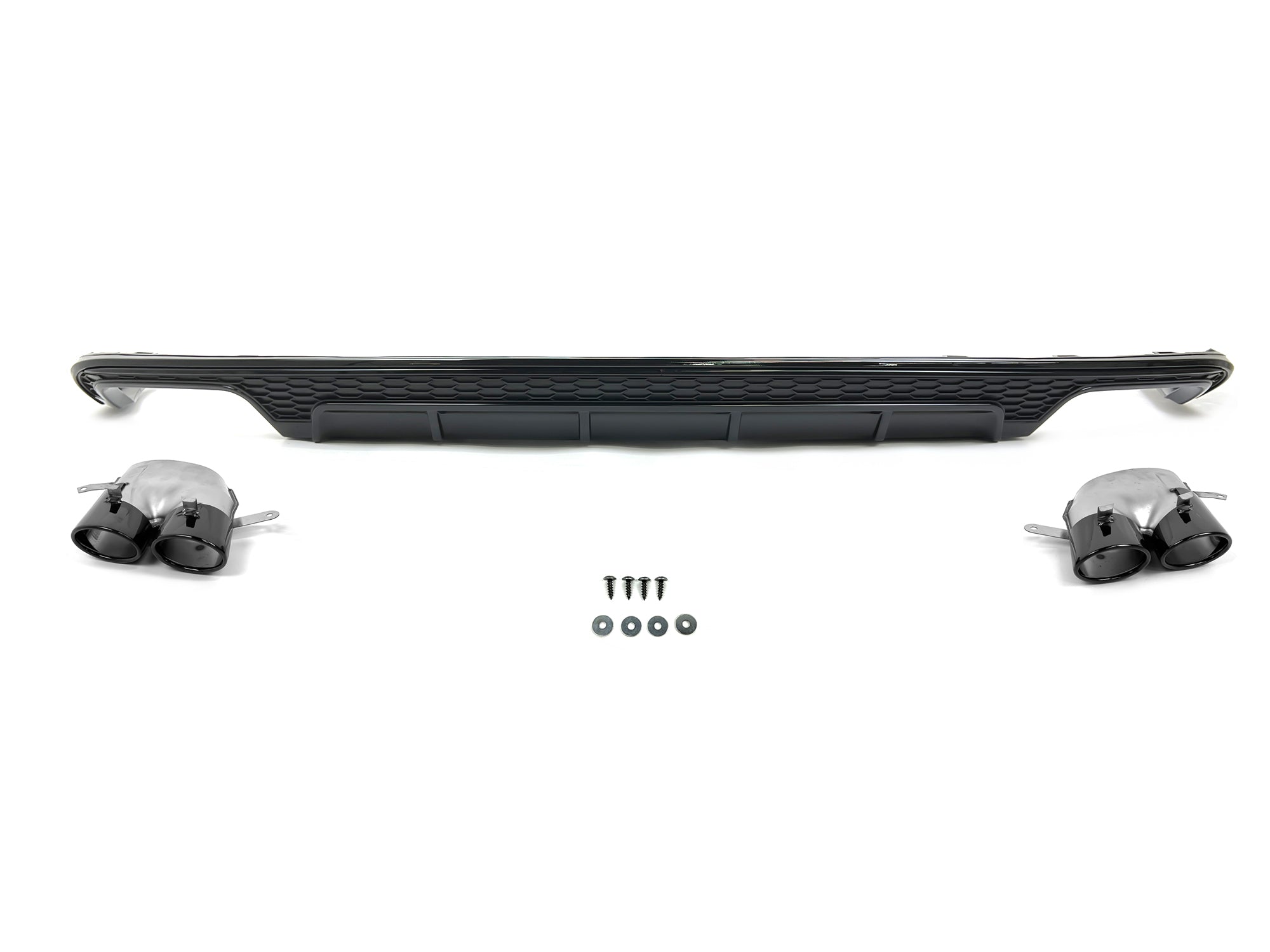 Schwarz Glanz Diffusor Auspuff für AUDI A6 Heckdiffusor C7 4G mit Seriens. MOPF 15-18