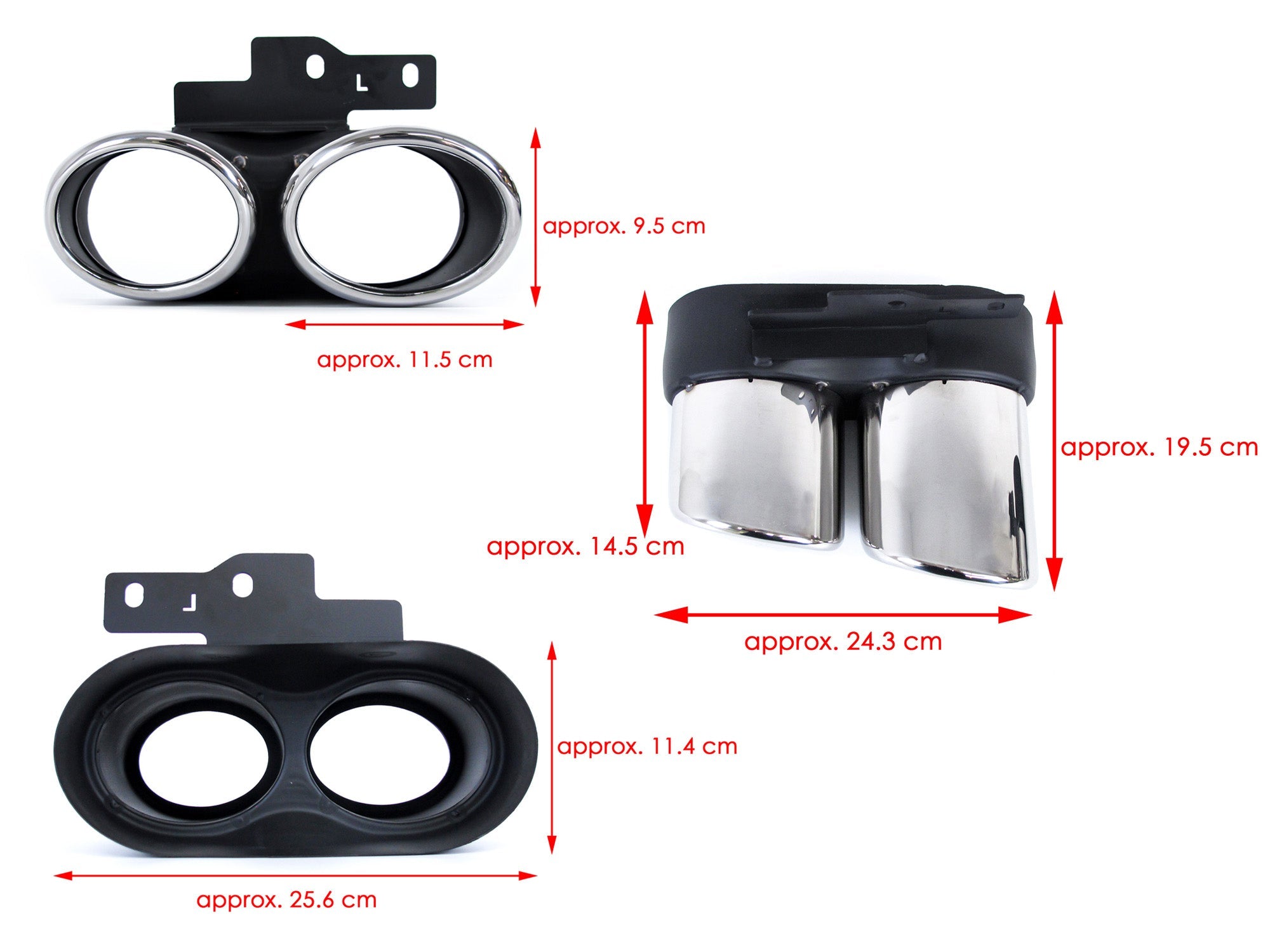Diffusor Heckdiffusor + Auspuffblenden Chrom für AUDI A6 C8 Limo Avant S-Line ab 2018 di162