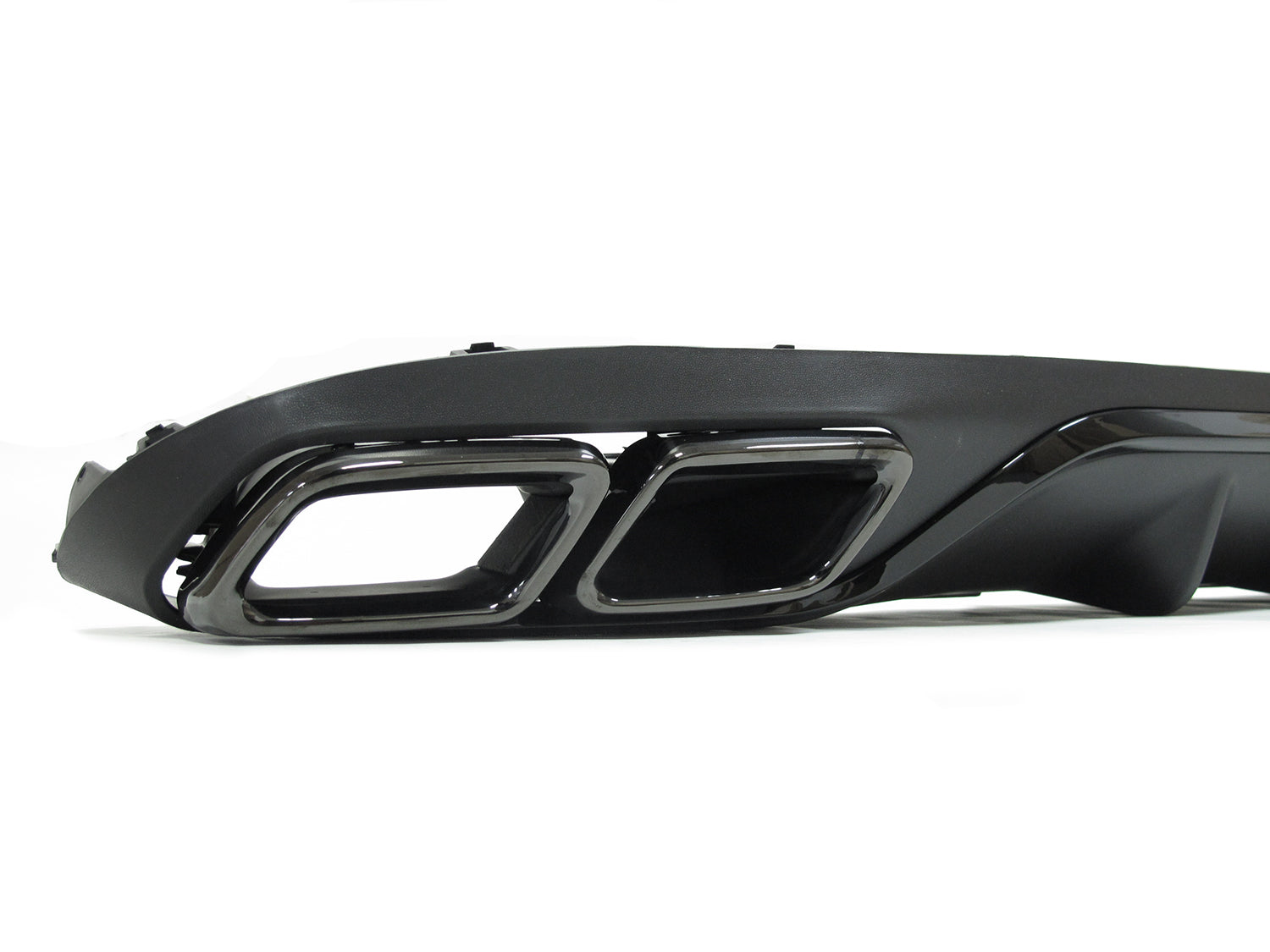 NUR FÜR BENZIN Heck Diffusor + Auspuffblenden Schwarz für Mercedes E-Klasse W213 S213 Avantgarde di34