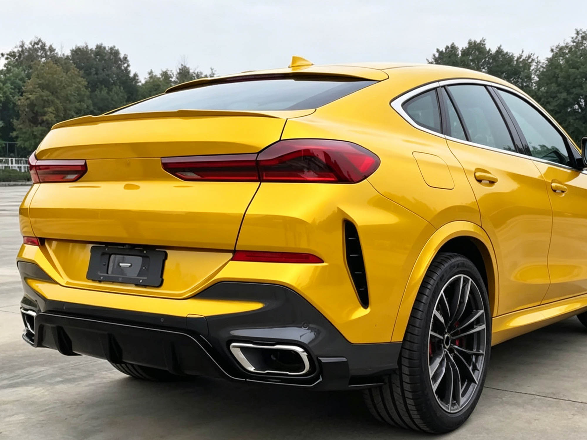 3-teilig Diffusor Heckdiffusor Schwarz Glanz für BMW X6 G06 M Paket 2019+ OHNE ABE