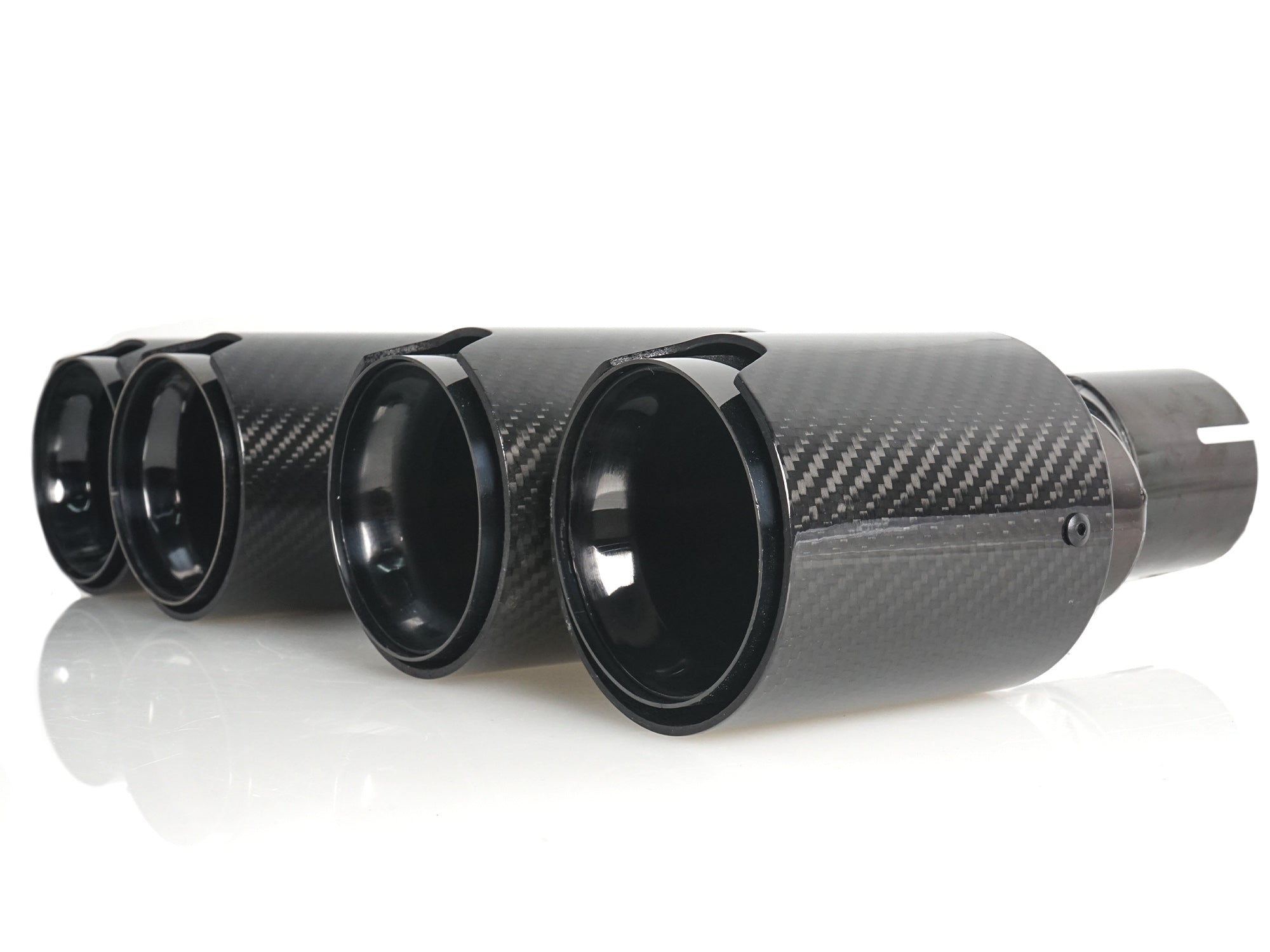 Carbon Schwarz Doppel Endrohre Auspuffblenden Auspuff 4 Rohr Duplex  für 5er F10 F11 535i 535d