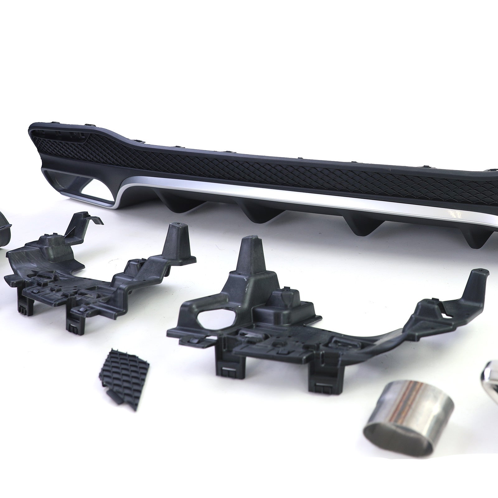 Für Mercedes GLS X166 2015-2019 Stoßstange Heckdiffusor + 4 Rohr Endrohre Chrom