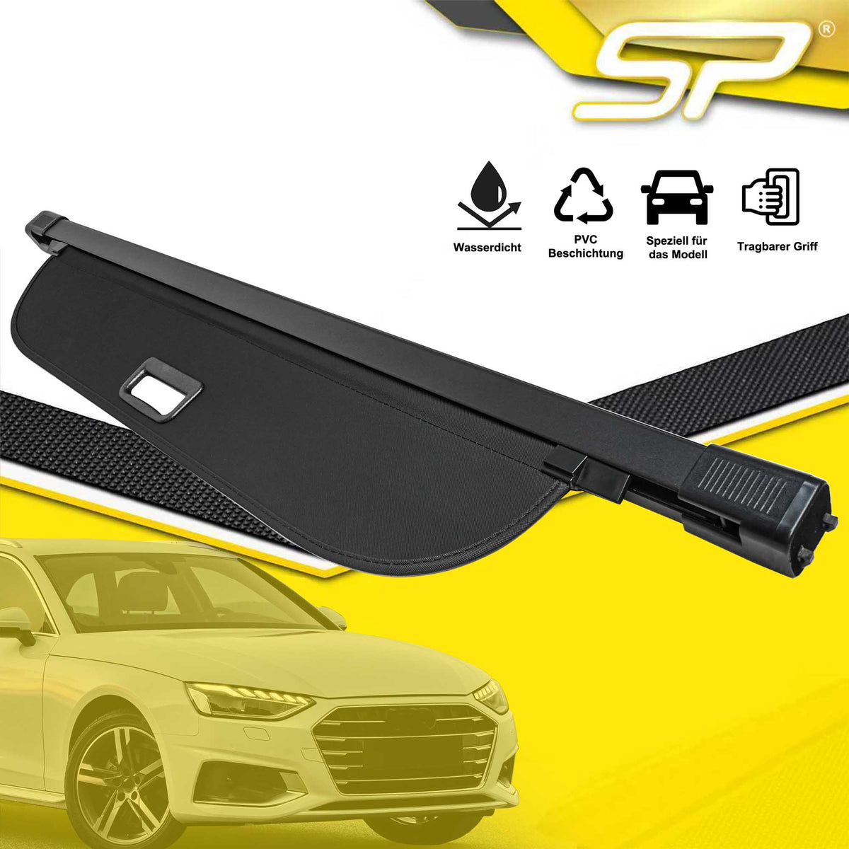 Für Audi A4 Avant B9 15-24 Schwarz Laderaumabdeckung Abdeckrollo Kofferraum Rollo