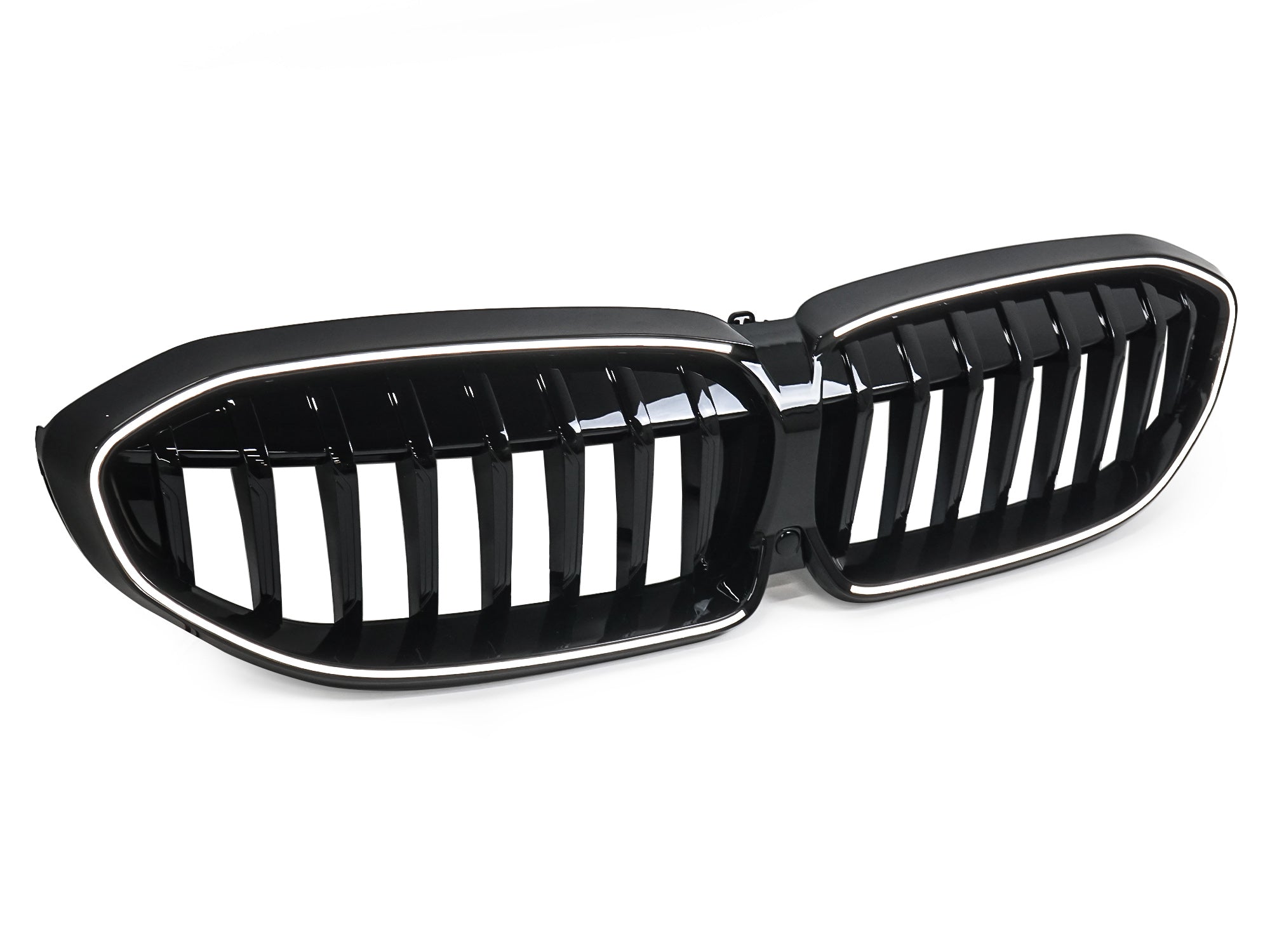 Schwarz LED Kühlergrill Grill Frontgrill für BMW 3er G20 G21 2019-2022 vor LCI
