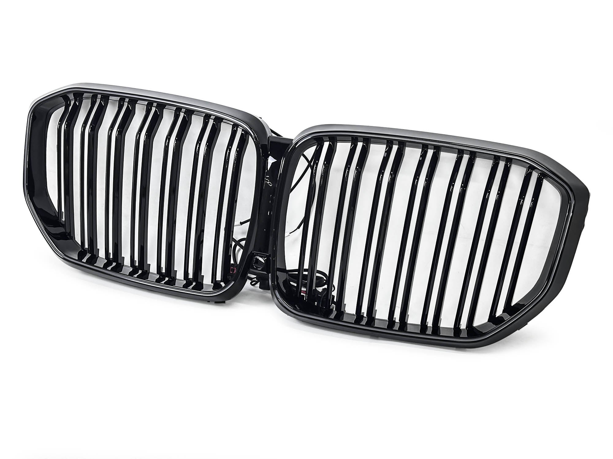 Doppelsteg Schwarz LED Grill Kühlergrill Nieren für BMW X5 G05 2018-2023