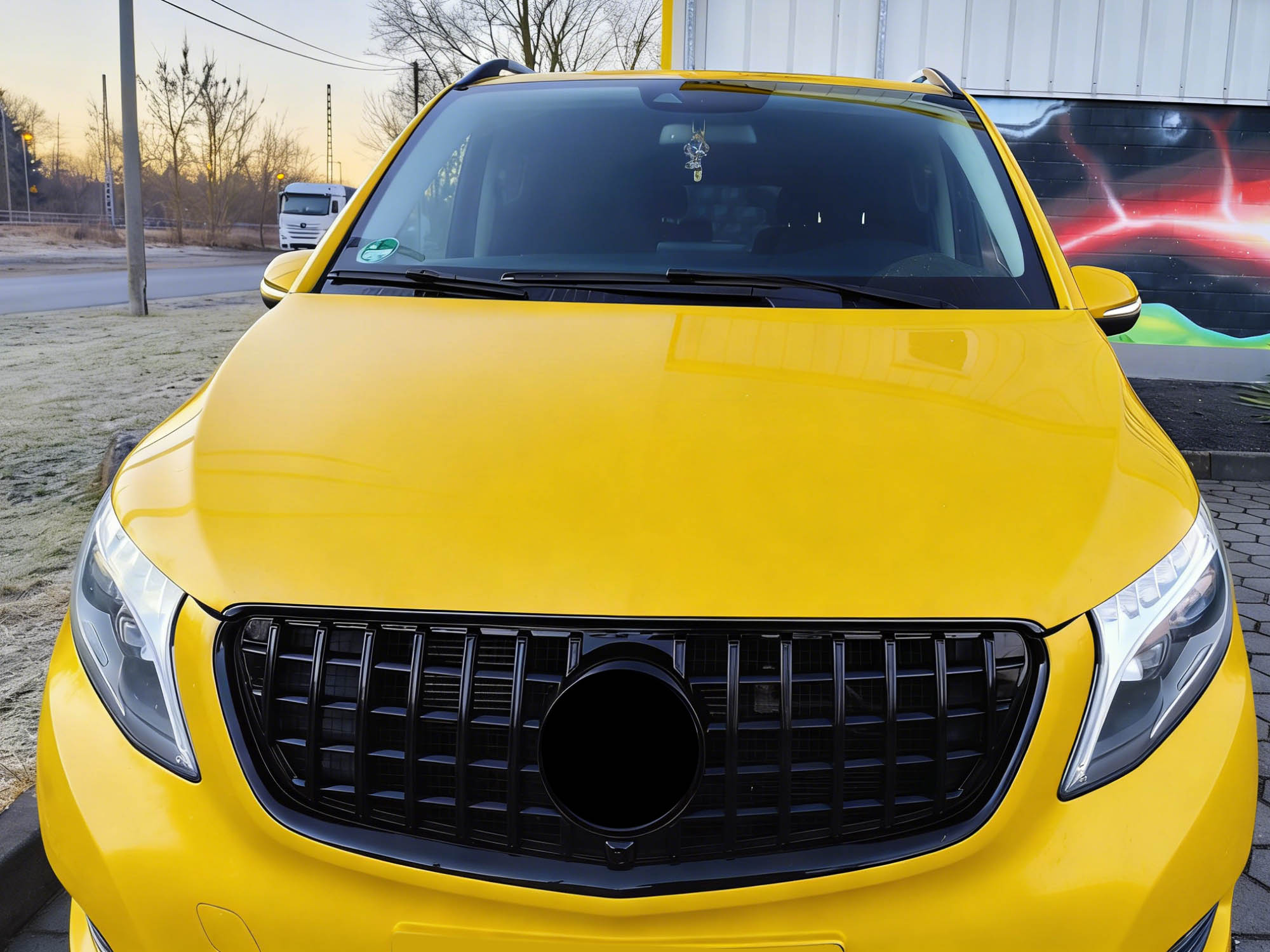 Panamericana Kühlergrill Front Grill Schwarz Glanz für Mercedes-Benz V-Klasse W447 2014 2015 2016 2017 2018 2019