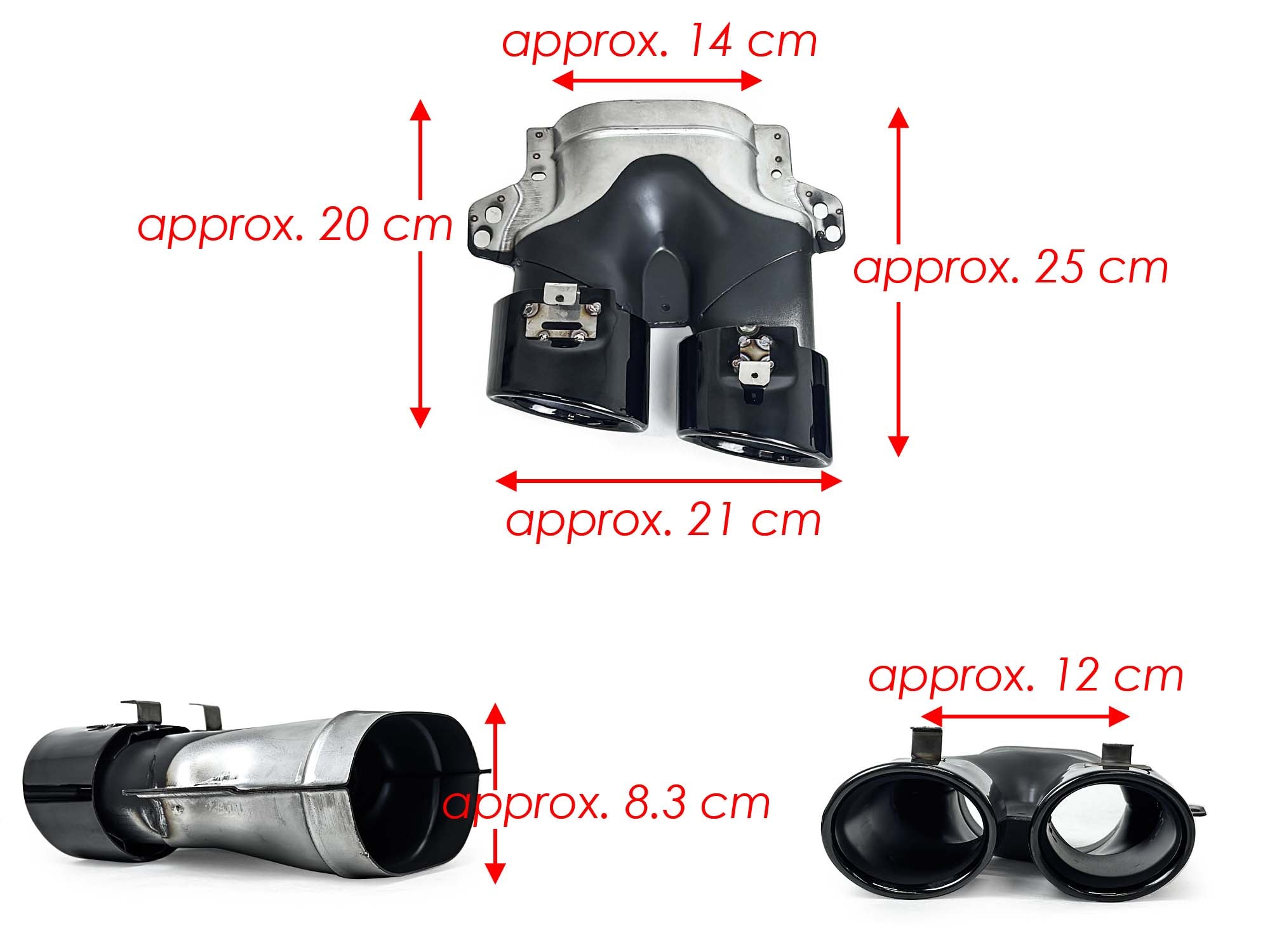 E53 Optik Heckdiffusor Auspuff Schwarz für Mercedes C238 A238 AMG-Line 16-24