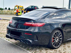 Diffusor Heckdiffusor + Auspuff Schwarz für Mercedes E-Klasse Coupe C238 A238 AMG Line 16-21
