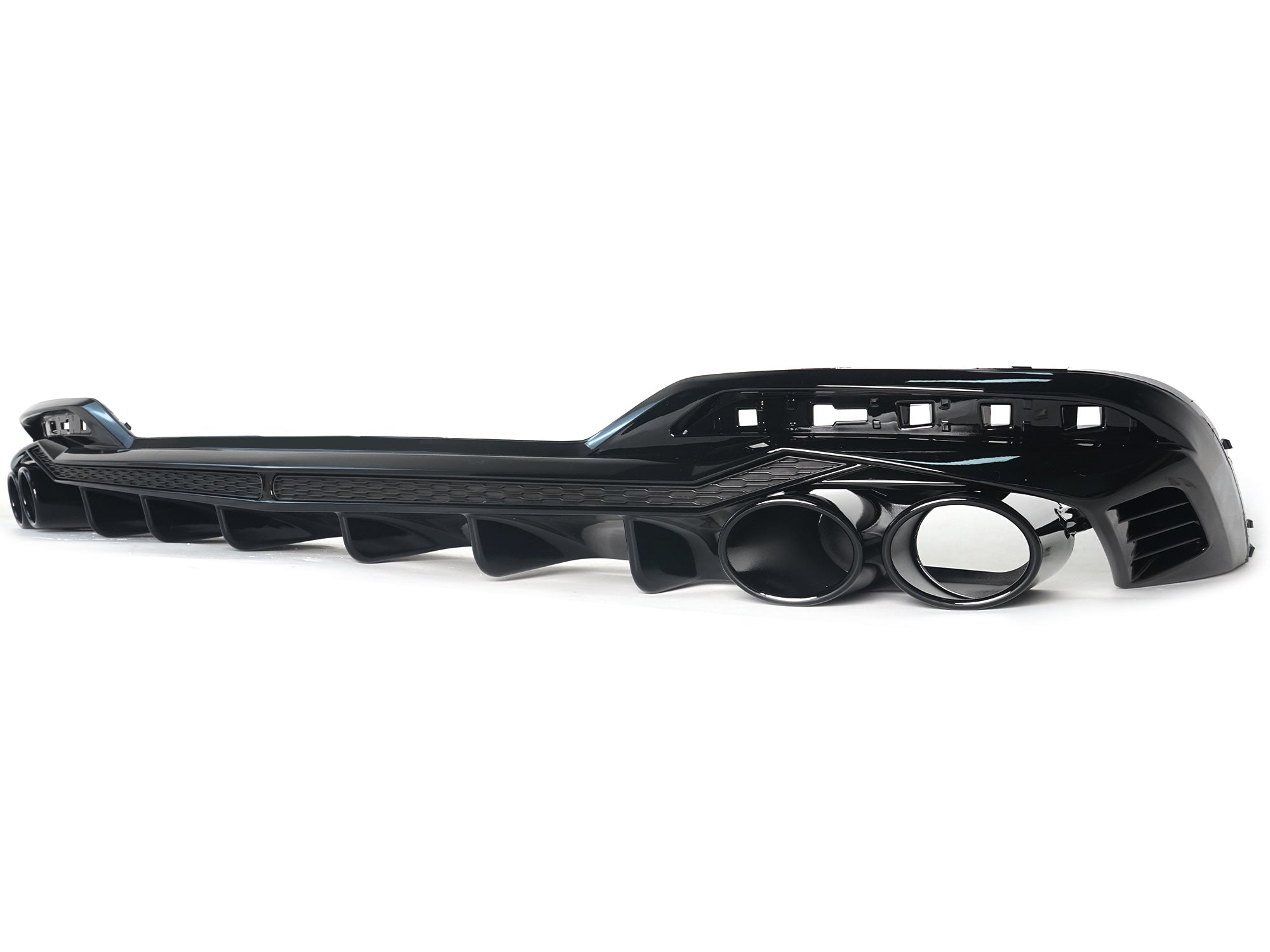 Heckdiffusor Diffusor Auspuffblenden Schwarz für Audi A4 B9 Serienstoßstange 20+