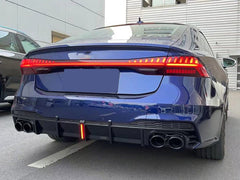 Auspuffblenden Endrohr Blenden Schwarz Edelstahl für AUDI A6 C8 A7 C8 S Line ab 2018 et46