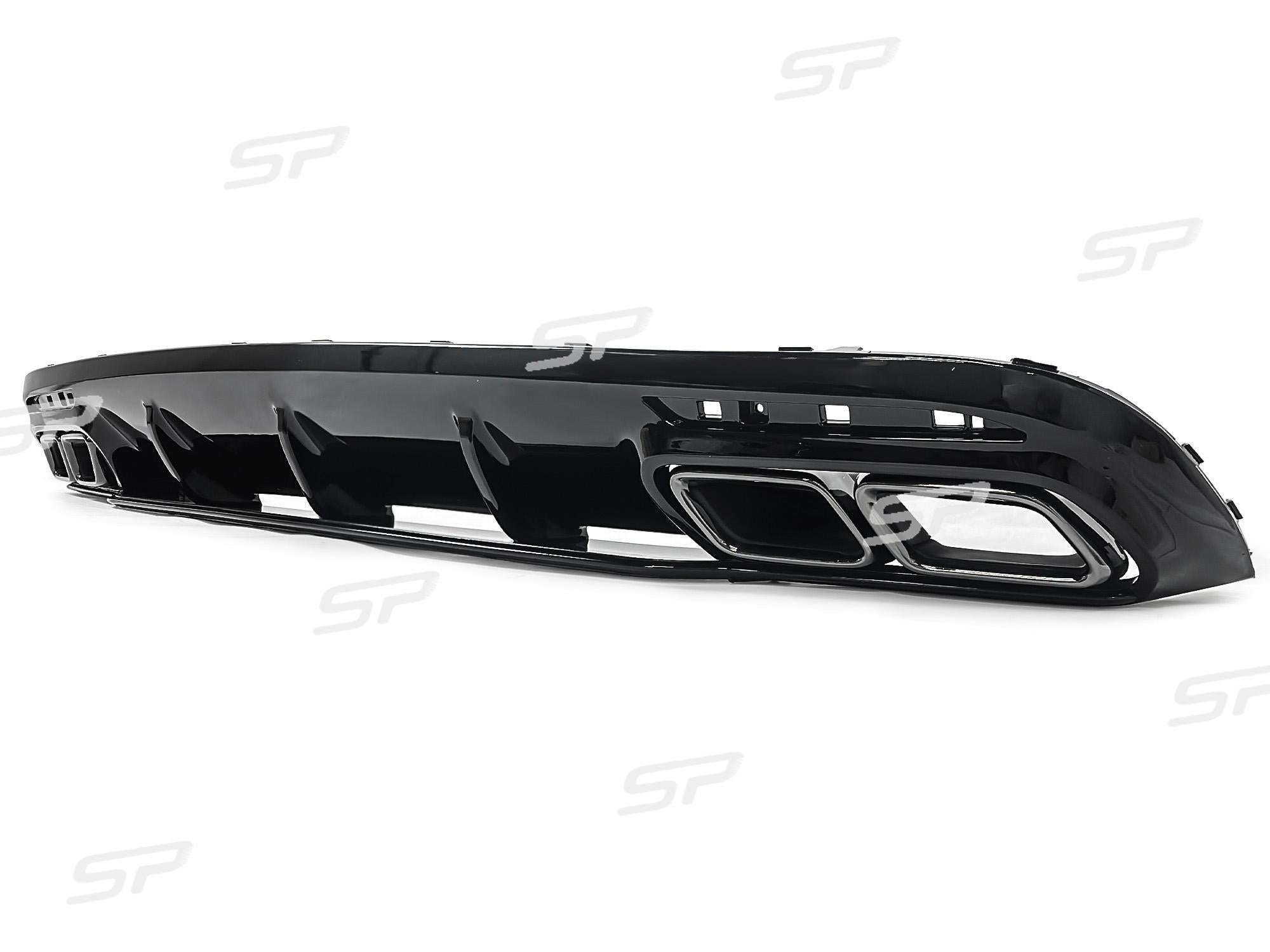 S63 Look Heckdiffusor Auspuff Schwarz für Mercedes C217 A217 AMG Line MOPF 17-20