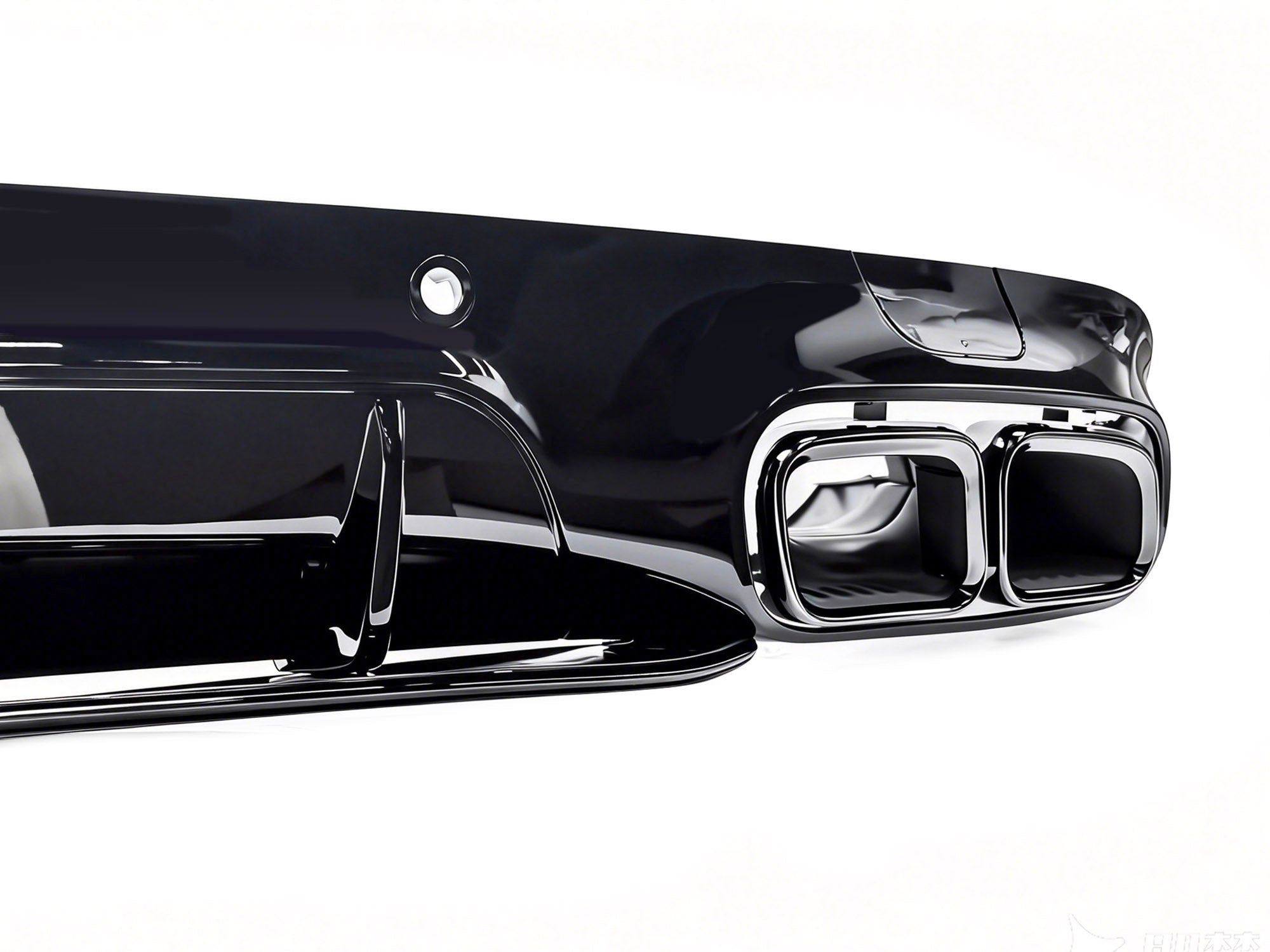 Heckdiffusor Auspuffblenden Schwarz Glanz für Mercedes CLS C257 AMG Line 18-23 OHNE ABE