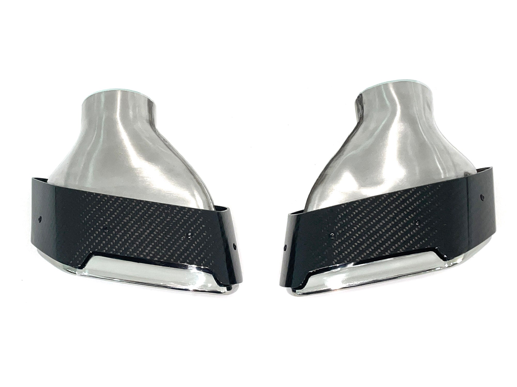 NEU Chrom Carbon Fiber Auspuffblenden Auspuff Endrohr Satz Passend für 5er G30 G31 Sport Paket  ab17 et276