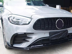 Schwarz vorne Stoßstange Flossen Aero Flaps Flics für Mercedes Benz E Kl. W213 mit AMG Line 16-20