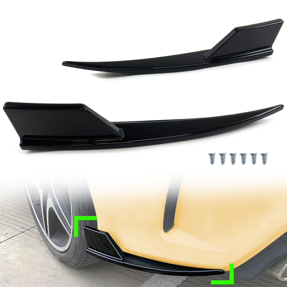 Heckansatz Aero Flaps Flics Flossen Schwarz für Mercedes CLA C117 13-19