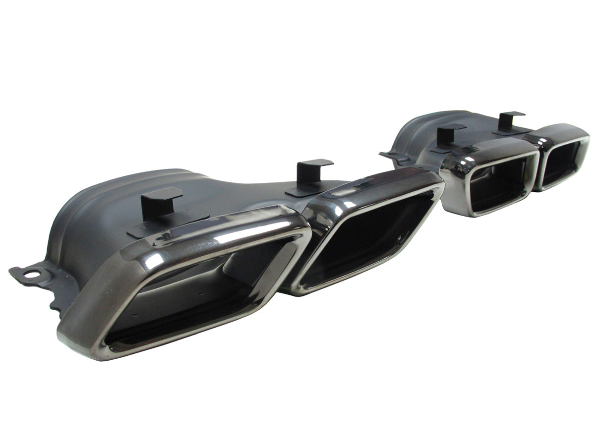 Schwarz Heckdiffusor Auspuff für Mercedes GLS X166 AMG Line 15-19 OHNE ABE