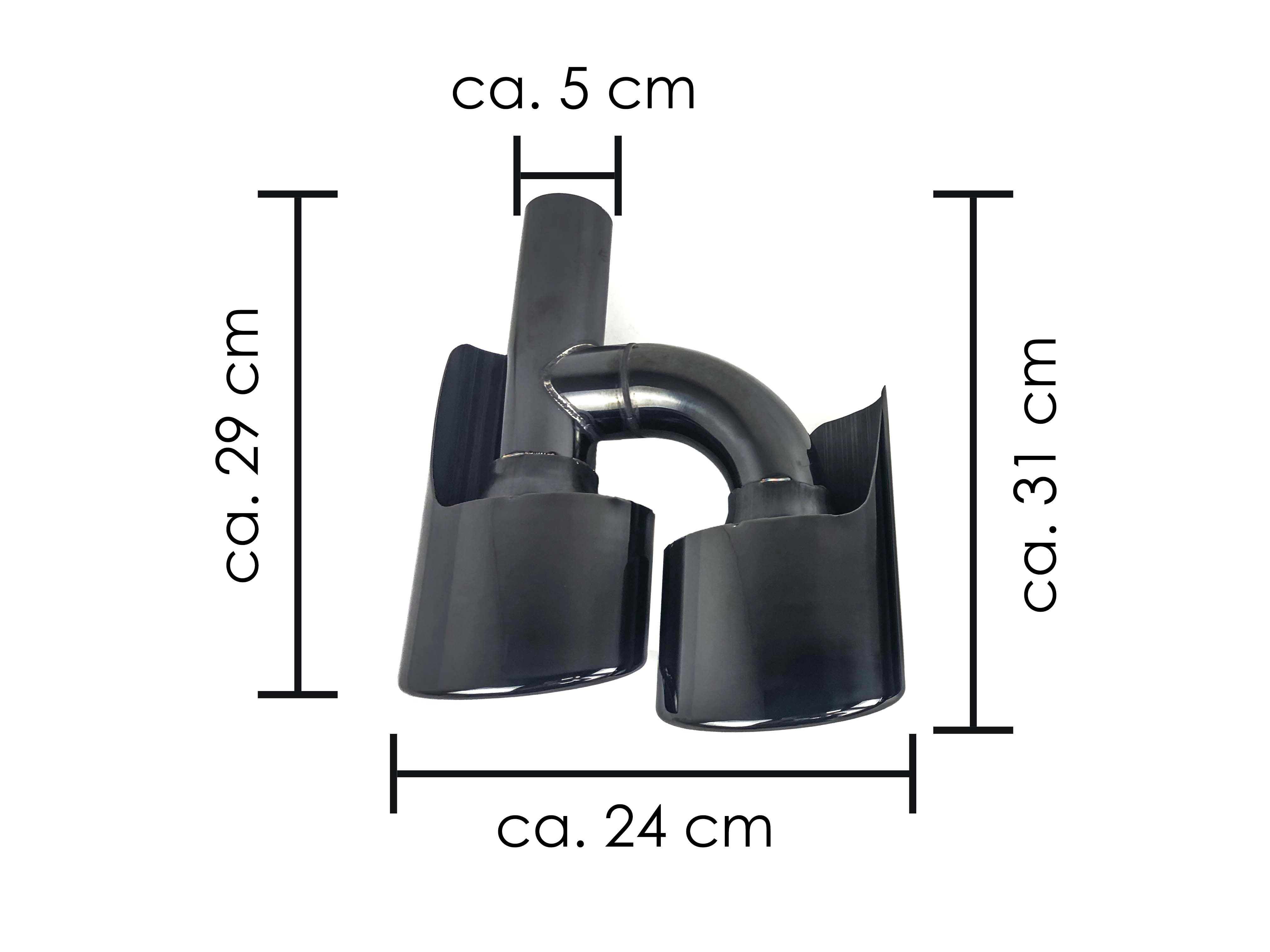 Schwarz Doppel-Auspuff Auspuffblenden Auspuff Endrohr für Mercedes Benz W221 W211 W204 C218 R171 et250