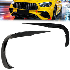 Schwarz vorne Stoßstange Flossen Aero Flaps Flics für Mercedes Benz E Kl. W213 mit AMG Line 16-20
