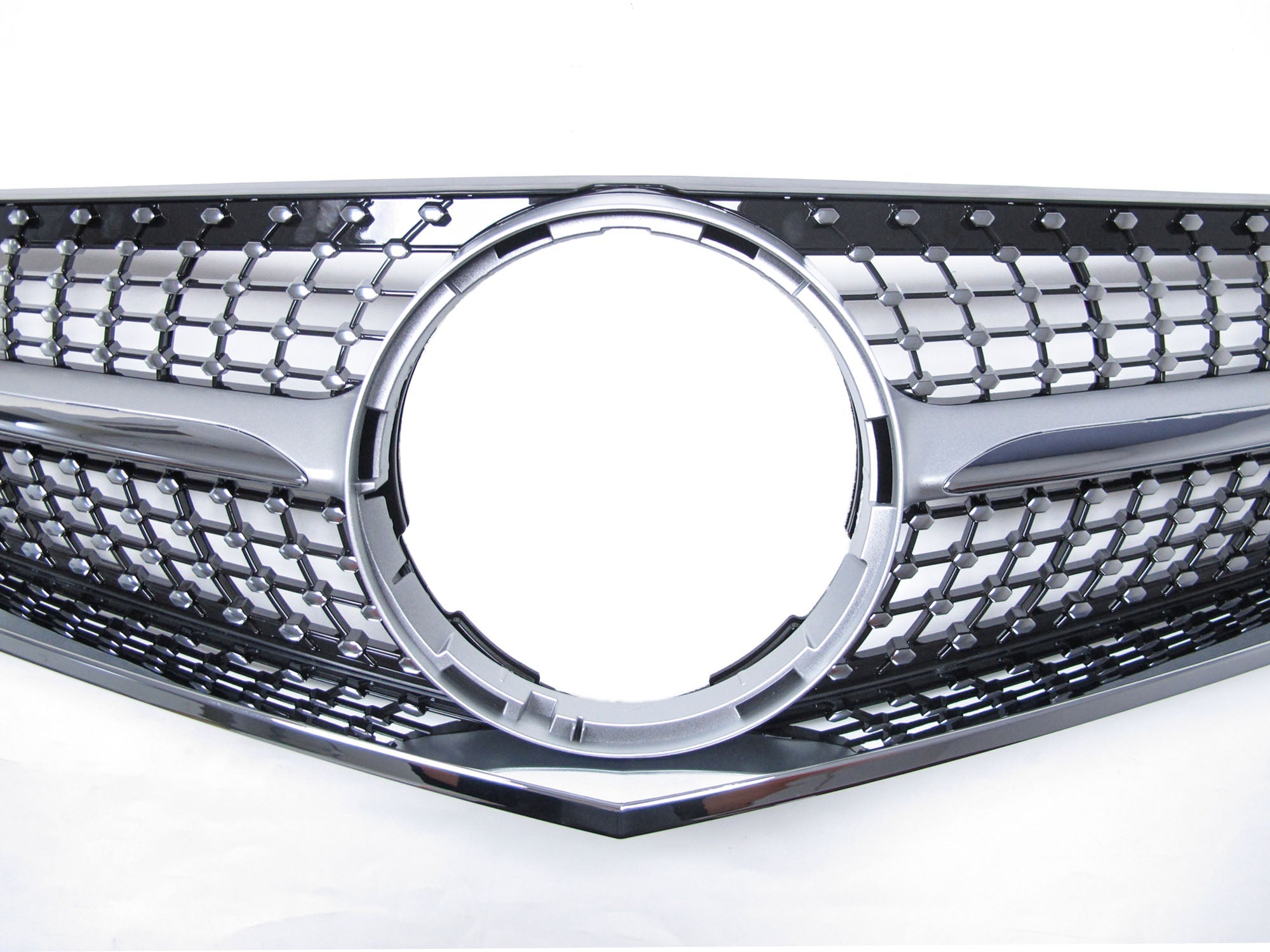 Silber Diamantgrill Kühlergrill Front Grille für Mercedes Benz E Klasse W207 C207 A207 E200 E220 E300 E350 E400 2009 2010 2011 2012 2013 fg6