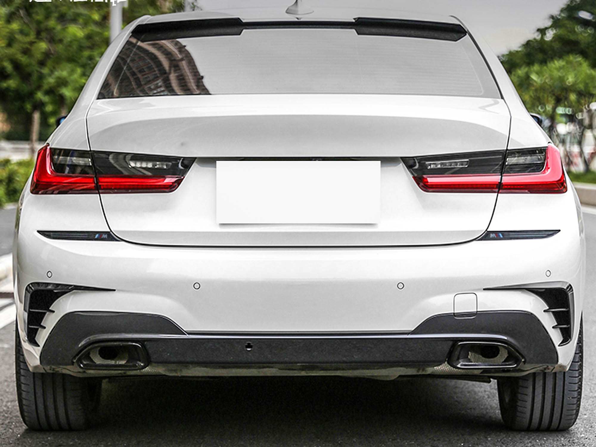 Stoßstange Heck Aero Flaps Canard Schwarz für BMW 3er G20 M Paket 19-22 vor LCI