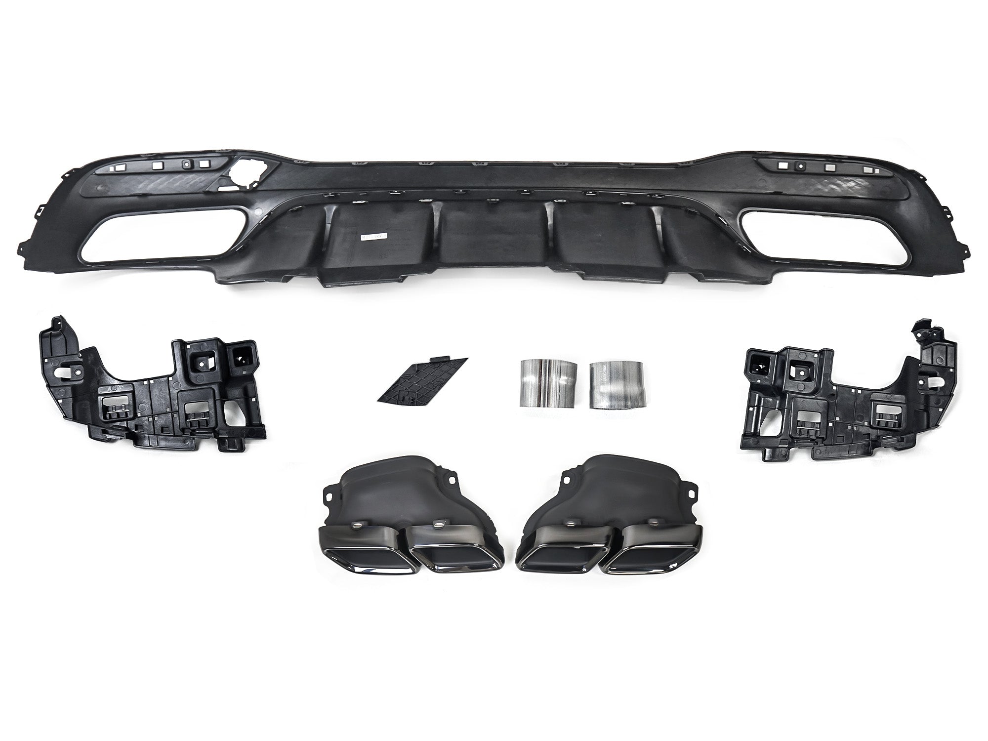 Schwarz Heckdiffusor Auspuff für Mercedes GLS X166 AMG Line 15-19 OHNE ABE