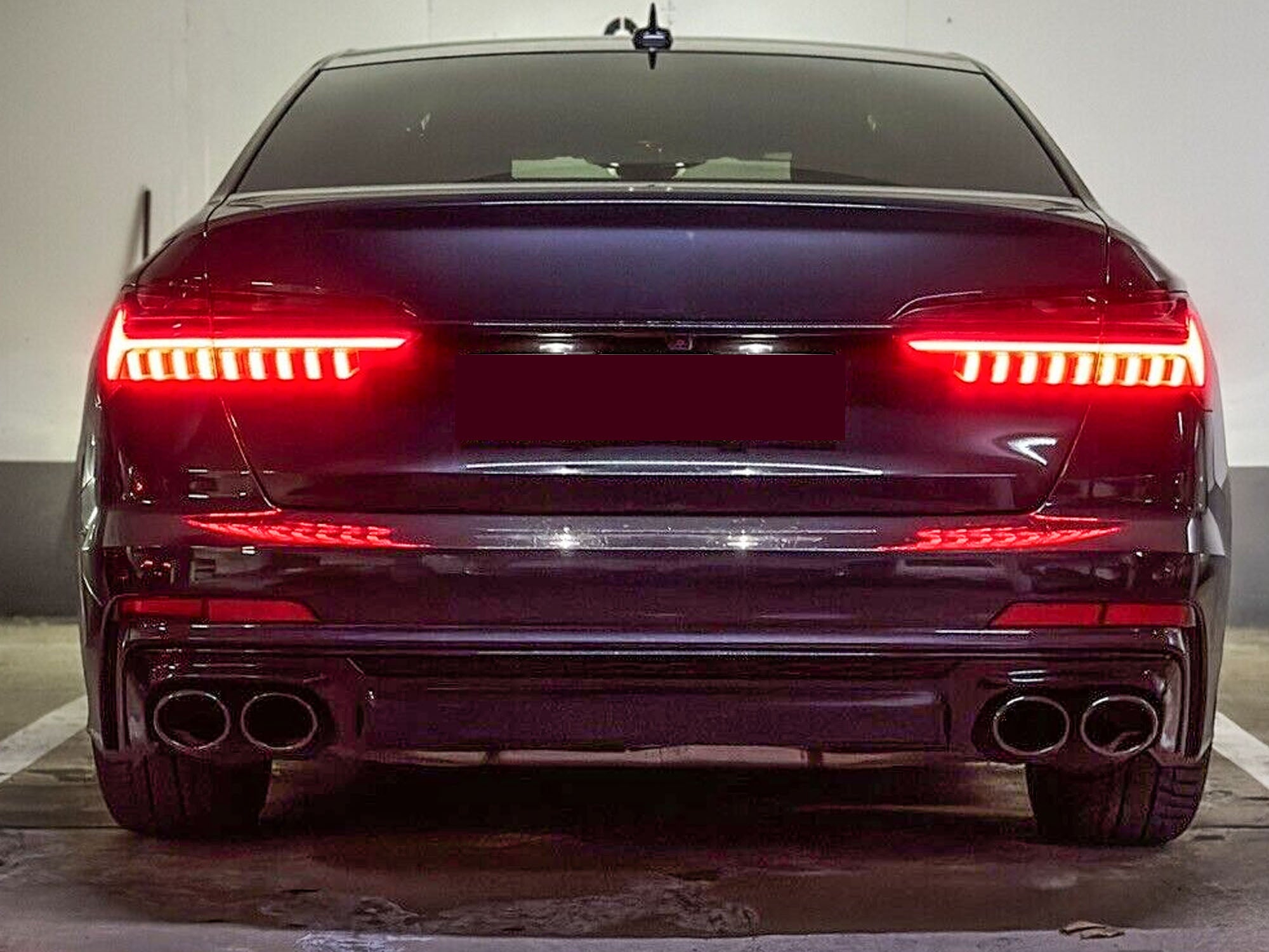 Diffusor Heckdiffusor + Auspuffblenden Schwarz für AUDI A6 C8 mit S-Line Limo Avant ab 2018 di133