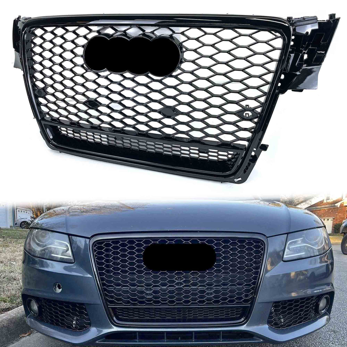 Grill Wabengrill Kühlergrill Schwarz für AUDI A4 B8 Limo Avant 2007-2011 fg197