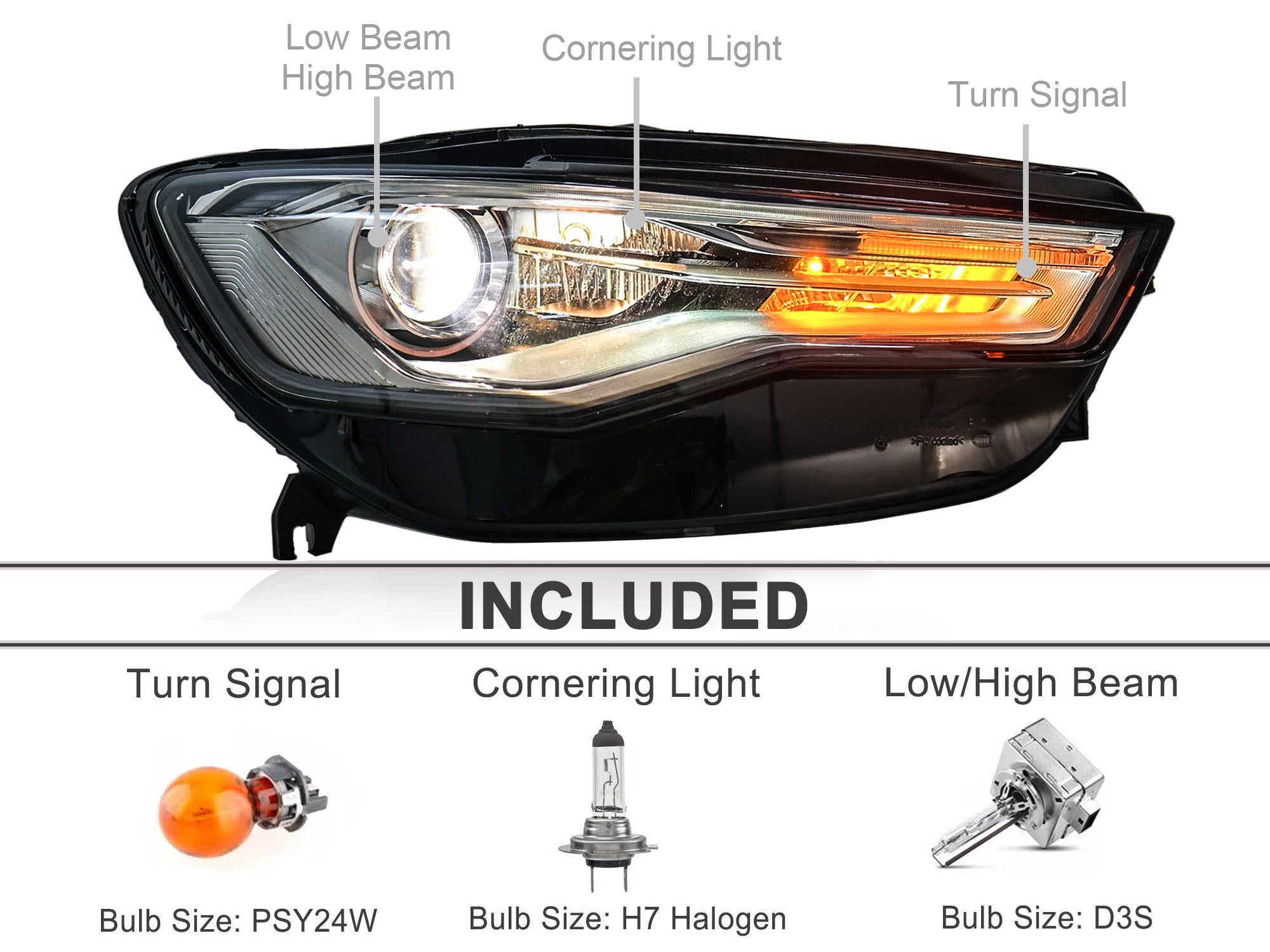 Xenon Scheinwerfer Rechts Beifahrerseite + Leuchtmittel für Audi A6 4G C7 15-18