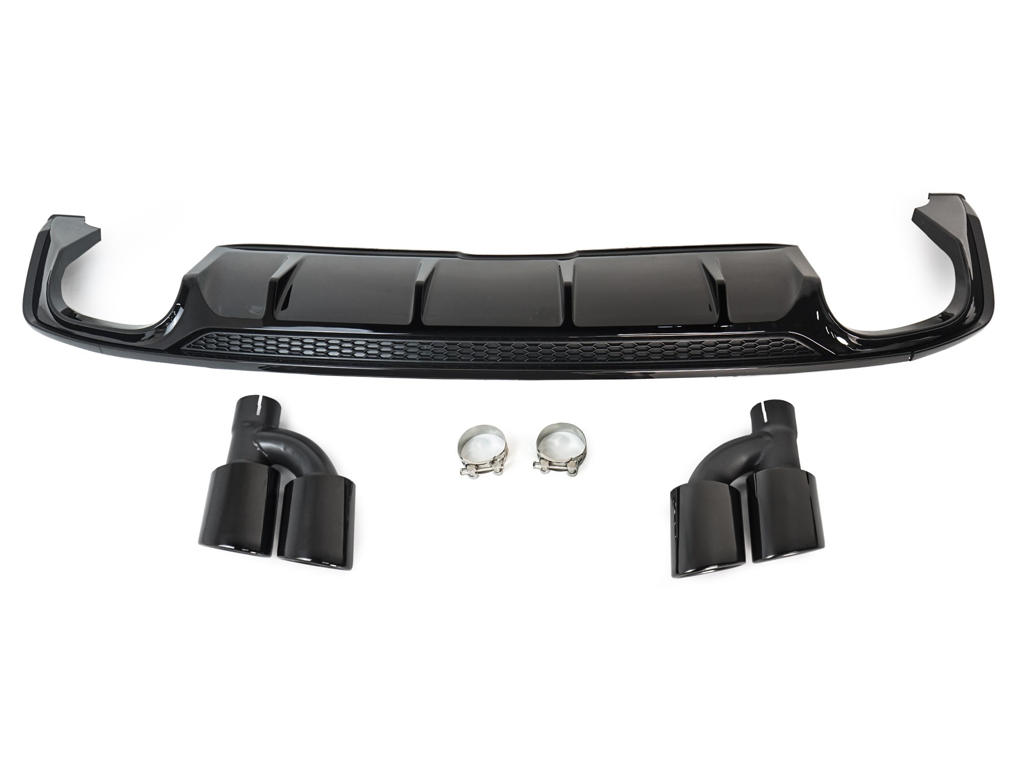 Schwarz Heckdiffusor Auspuffblenden Diffusor für Audi A5 F5 S Line 2017-2020 vor-facelift