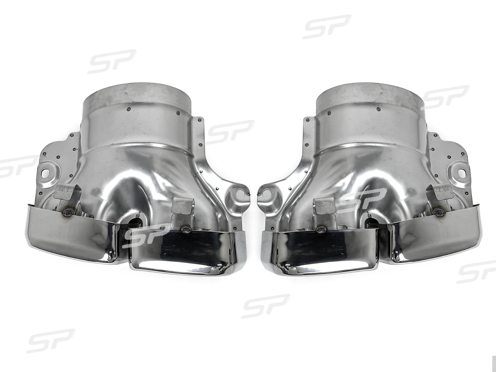 Schwarz Glanz Diffusor Silber Endrohre für Mercedes CLS W218 C218 AMG Line 2011-2017