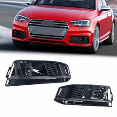Schwarz Nebelscheinwerfer Blenden Gitter für Audi A4 B9 S-Line ohne ACC 15-19
