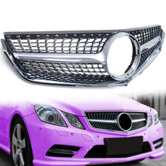 Silber Diamantgrill Kühlergrill Front Grille für Mercedes Benz E Klasse W207 C207 A207 E200 E220 E300 E350 E400 2009 2010 2011 2012 2013 fg6