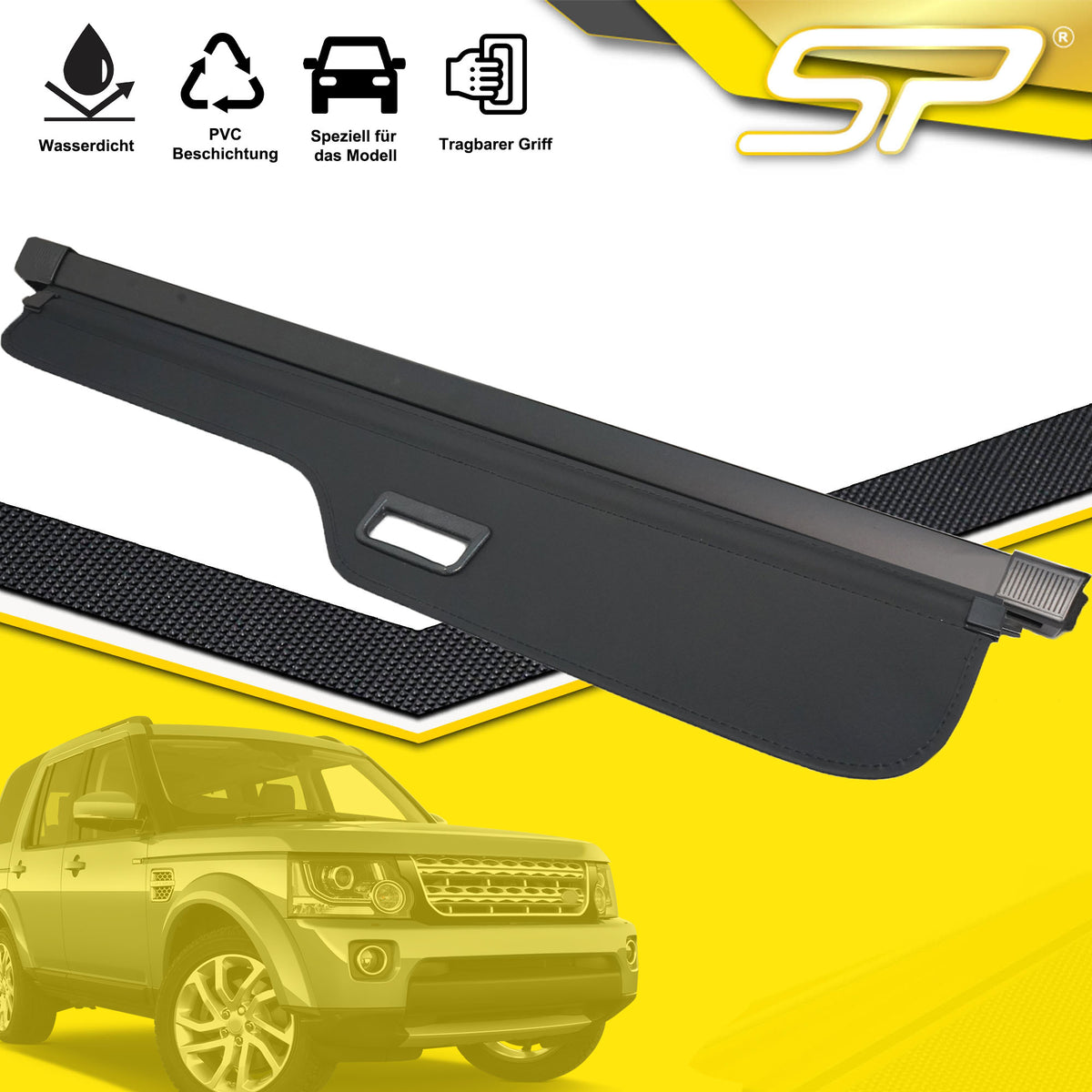Für Land Rover Discovery 3 & 4 2004-2017 Schwarz Laderaumabdeckung Abdeckrollo Rollo
