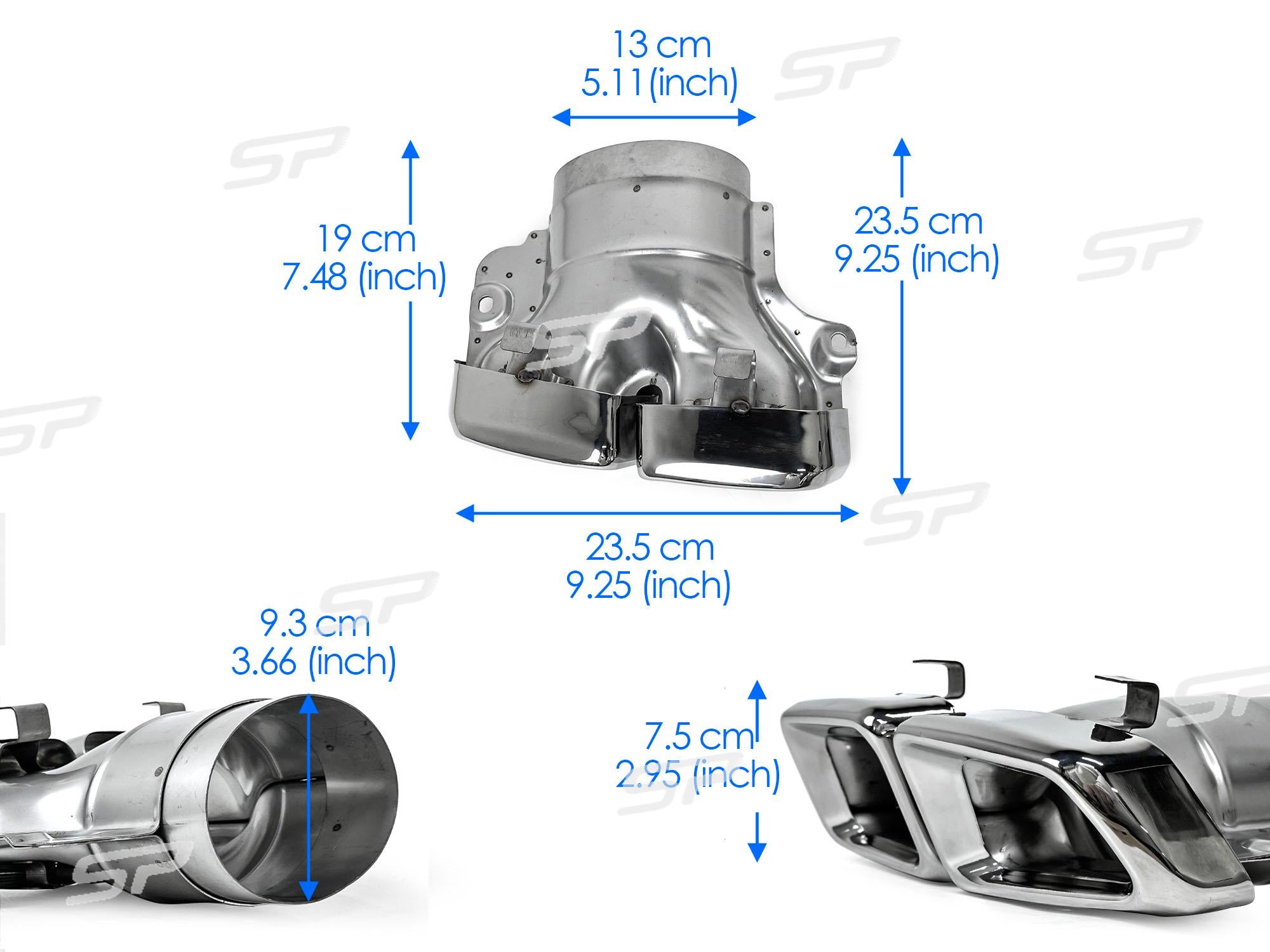 Schwarz Glanz Diffusor Silber Endrohre für Mercedes CLS W218 C218 AMG Line 2011-2017