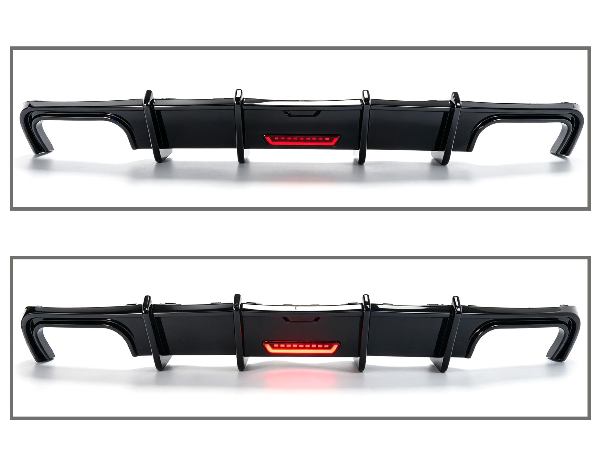 Schwarz Diffusor Heckdiffusor mit LED Licht für Audi A6 S6 C8 S Line ohne AHK KEIN ABE