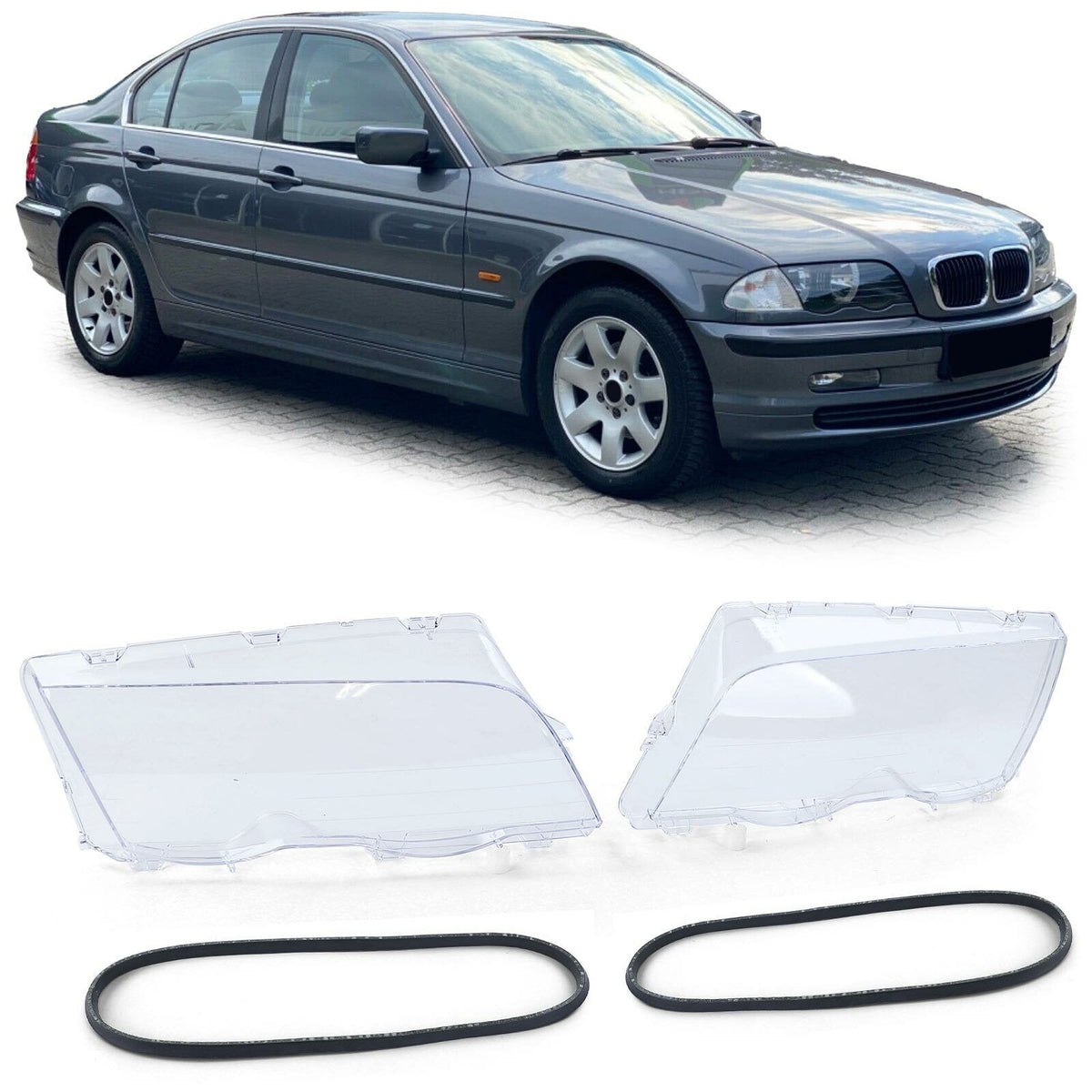 Scheinwerfergläser Streuscheiben passend für BMW 3er E46 Limousine Touring 97-01