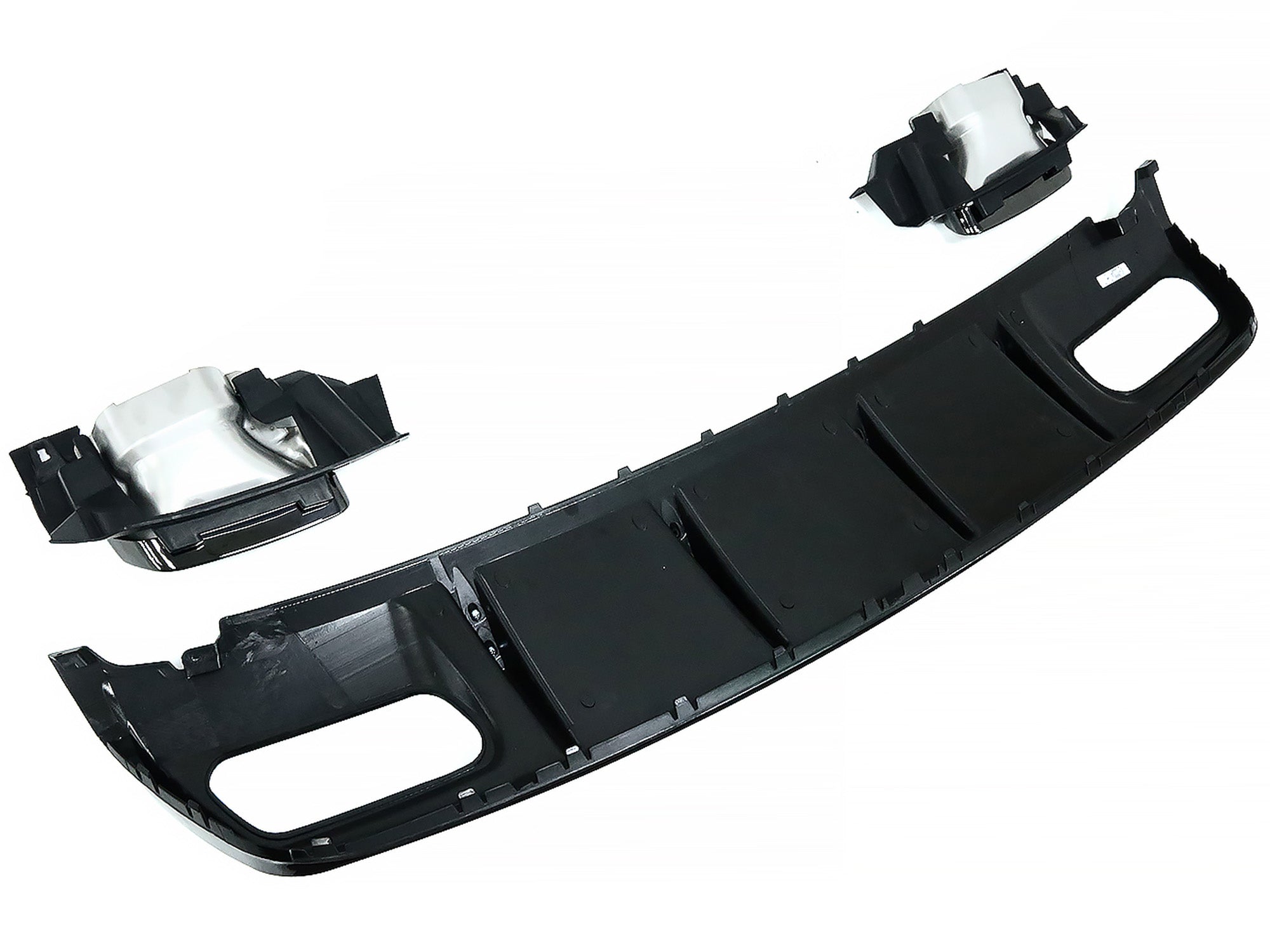 Diffusor Heckdiffusor + Schwarz Auspuffblenden für Mercedes Benz A-Klasse W176 AMG Line A45 AMG ab2015 di17