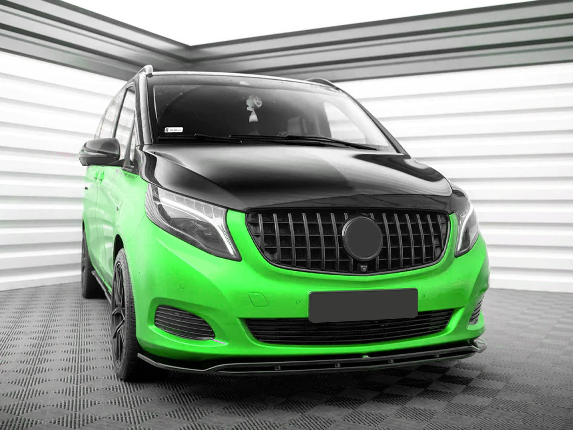 Panamericana Kühlergrill Front Grill Schwarz Glanz für Mercedes-Benz V-Klasse W447 2014 2015 2016 2017 2018 2019