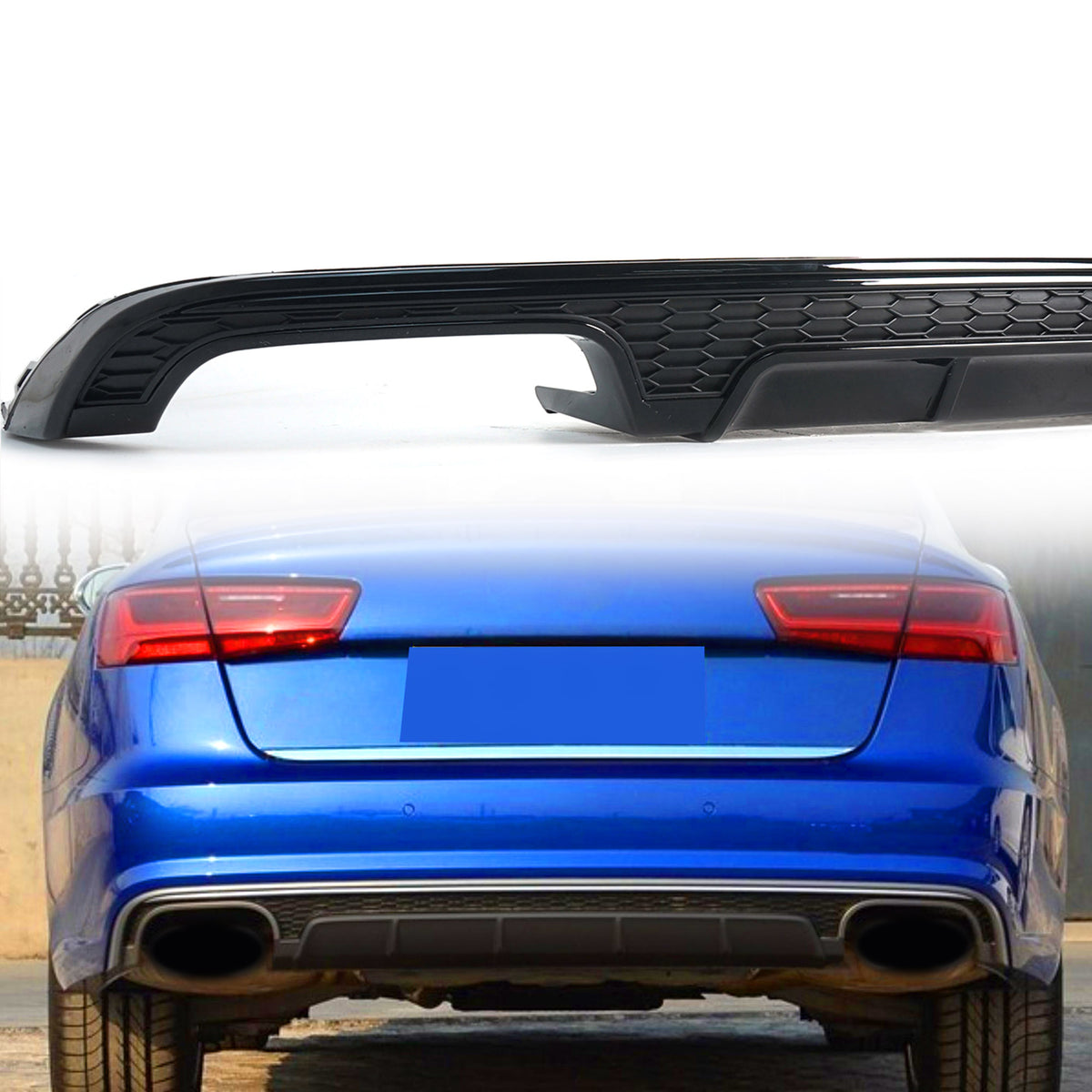 Diffusor Heckdiffusor Schwarz Glanz für AUDI A6 C7 4G mit Seriens. MOPF 15-18 di244