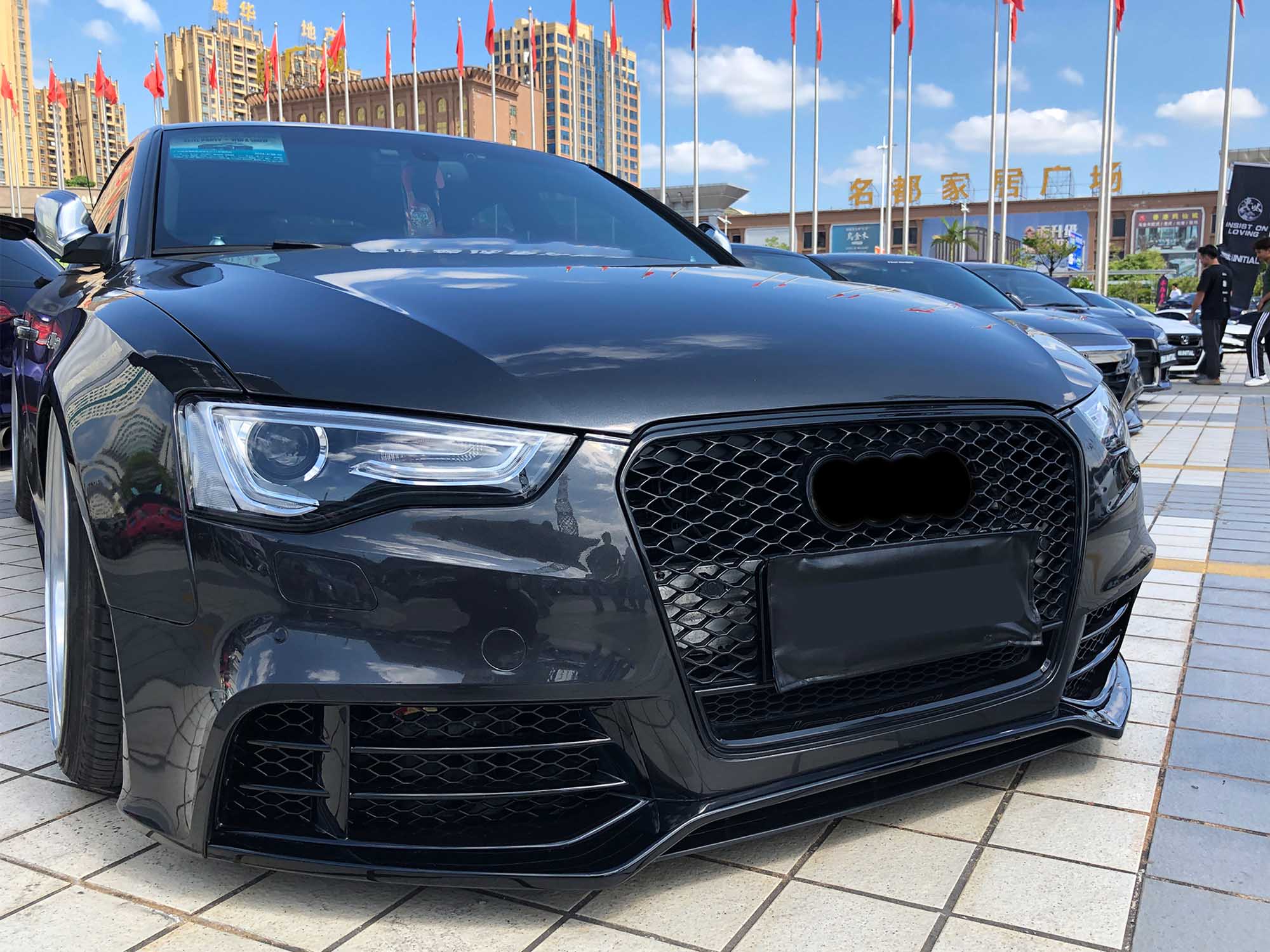 Schwarz Frontgrill Wabengrill Kühlergrill für AUDI A5 8T Sportback 2012-2016 fg283